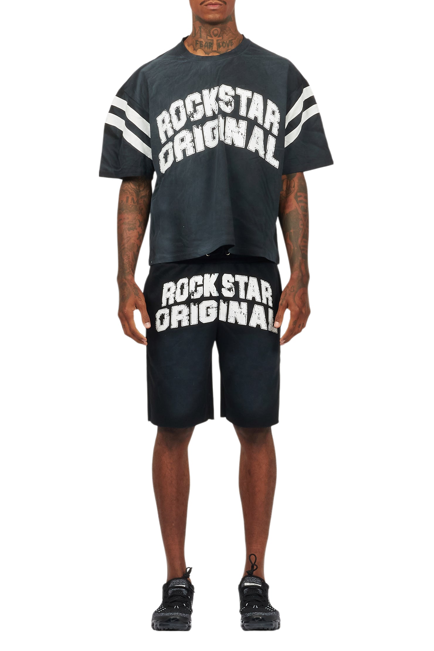 Tumo Black Crop Boxy Tee Short Set