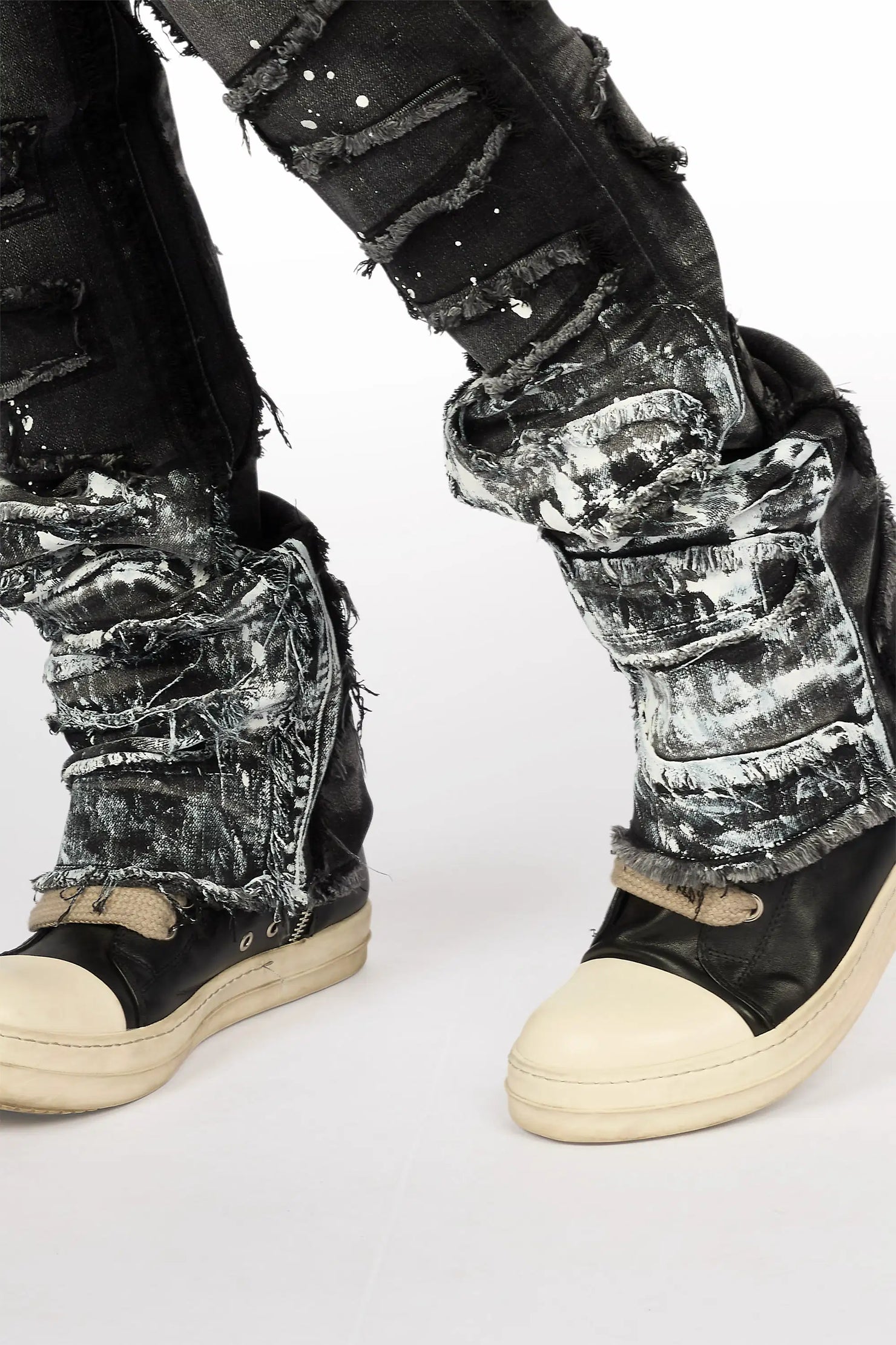 Amos 2.0 Black/Black Hoodie/Stacked Flare Jean Set