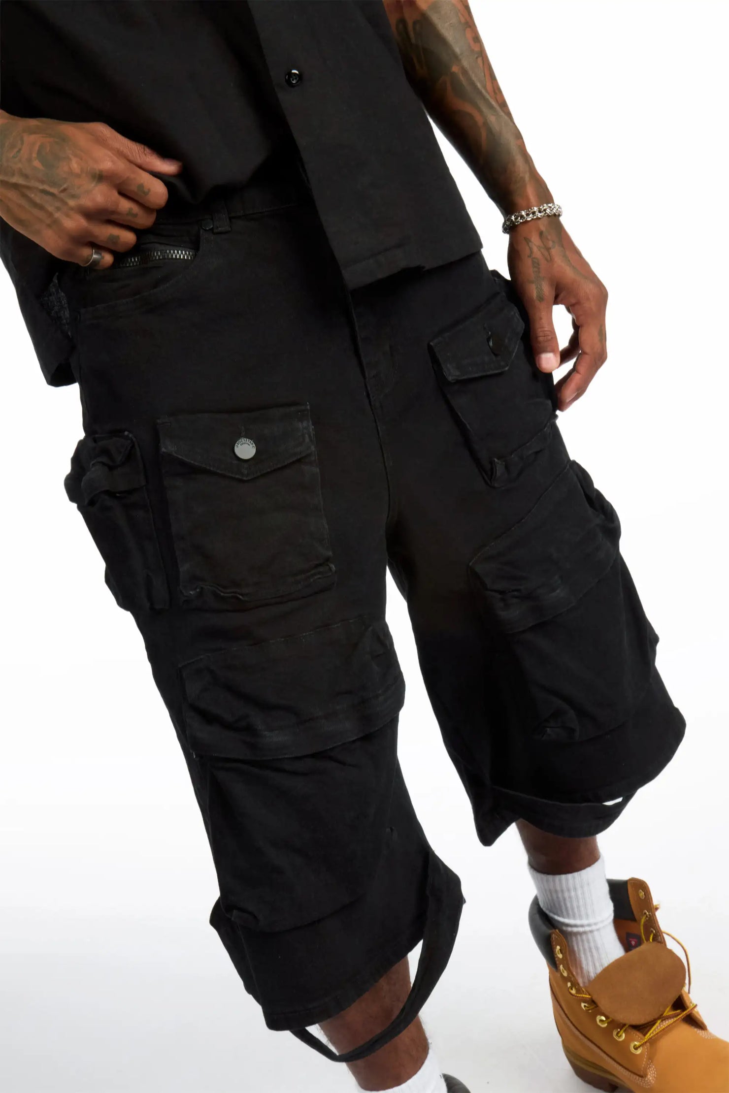 Mahesh Black Denim Short