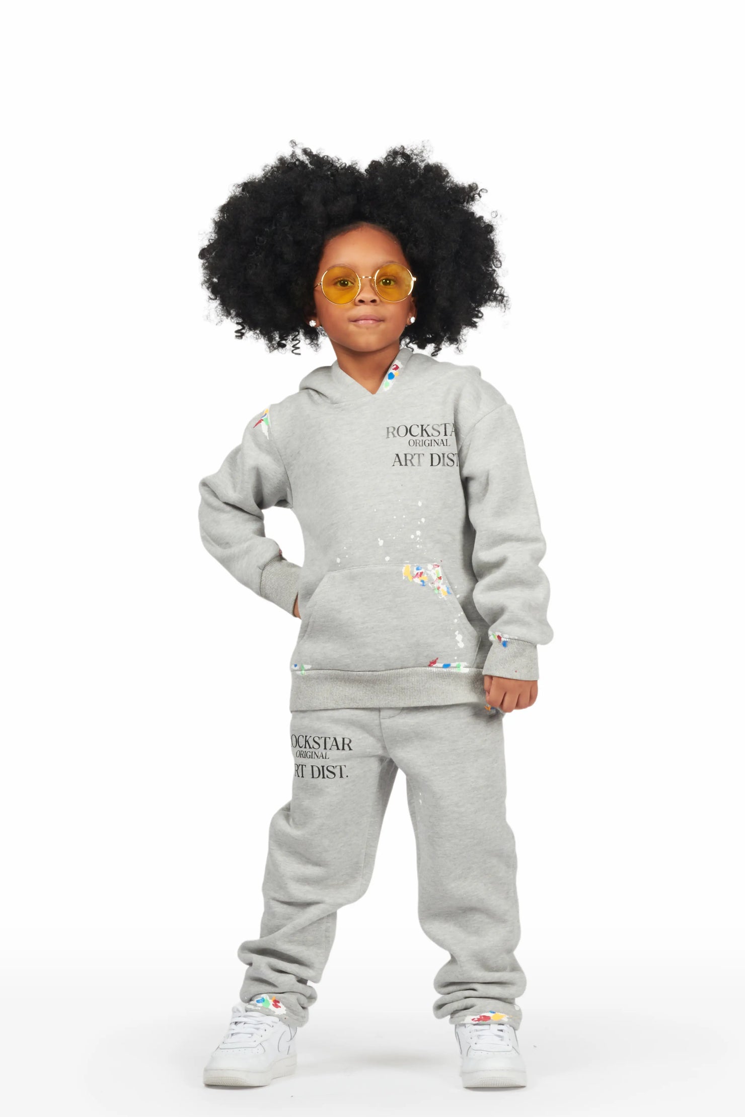 Girls Artie Grey Hoodie Slim Fit Track Set