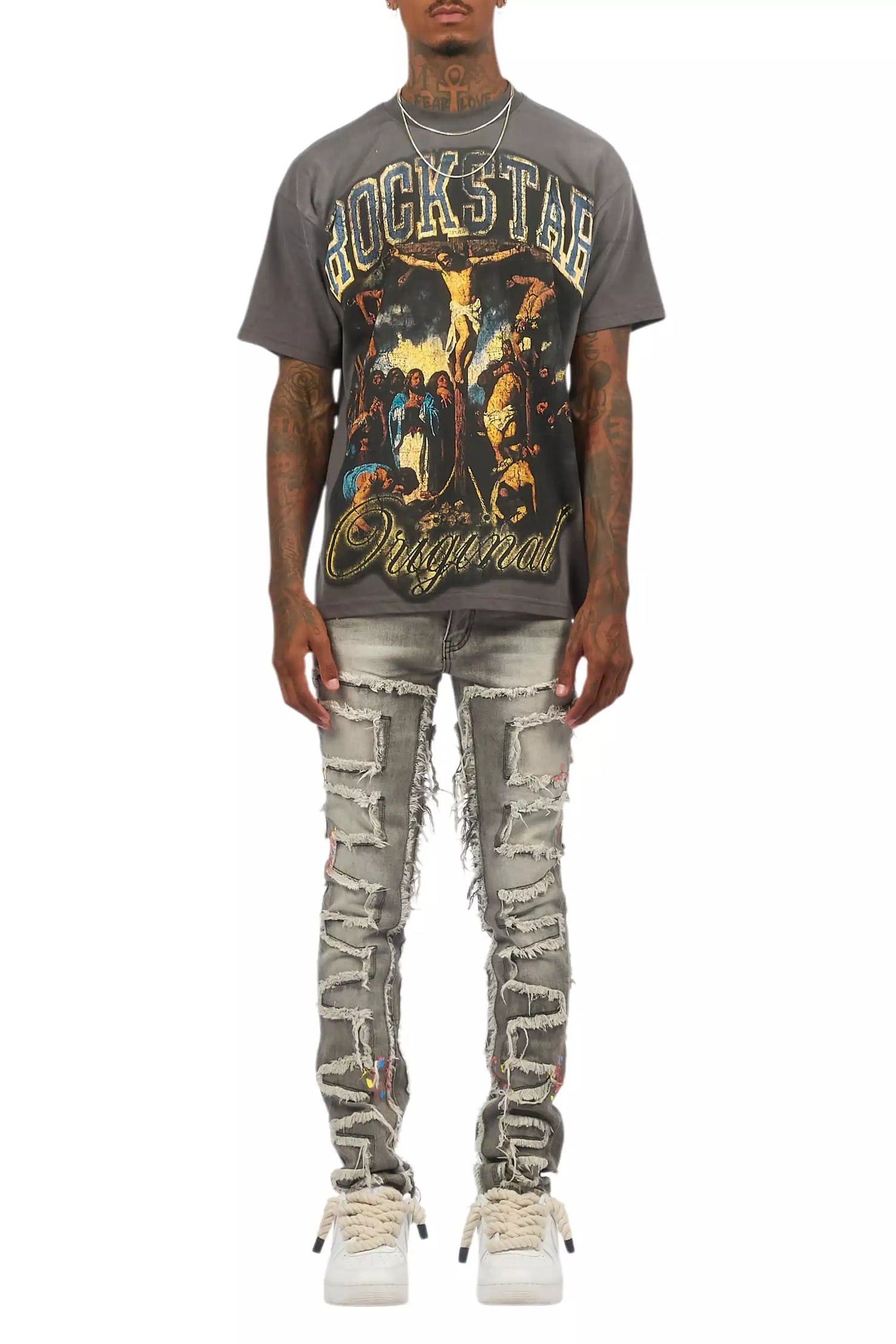 Waller Vintage Grey Oversized Graphic T-Shirt