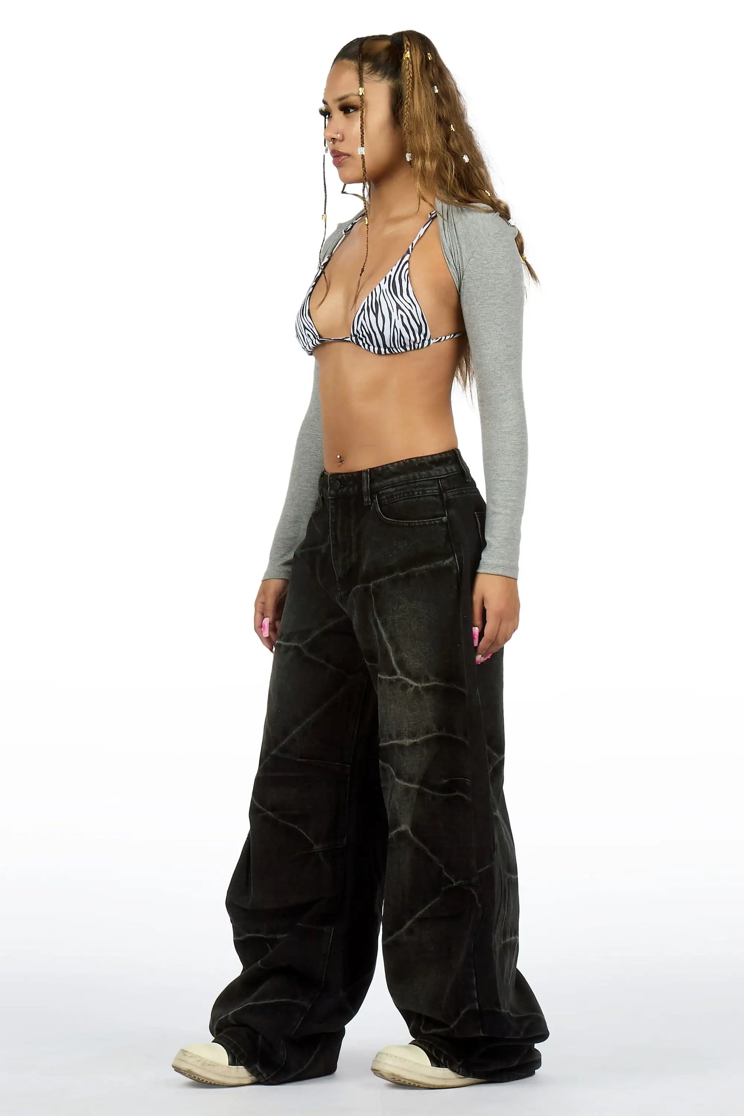 LaNysha Black Barrell Fit Jean