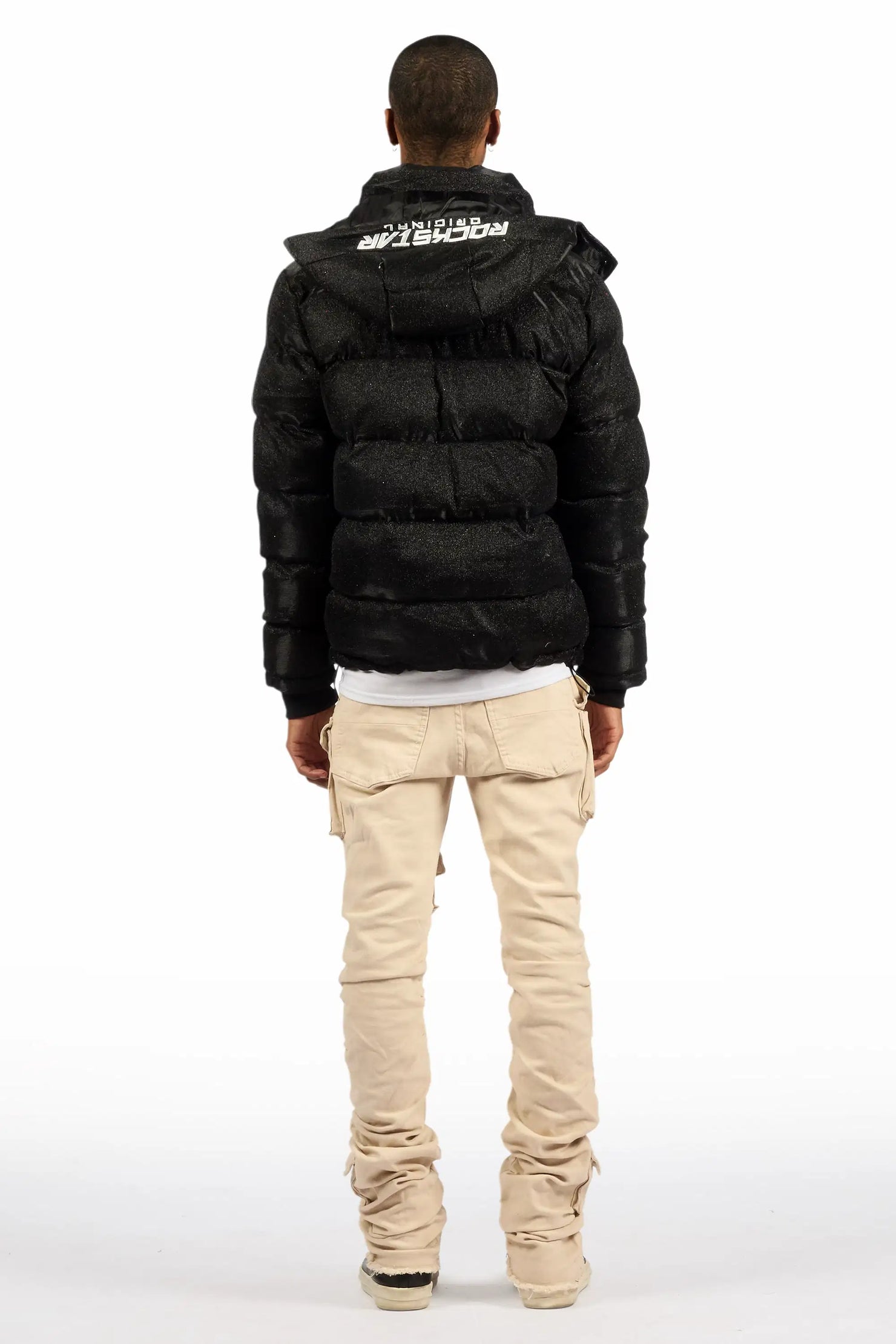 Gentry Beige Stacked Flare Jean