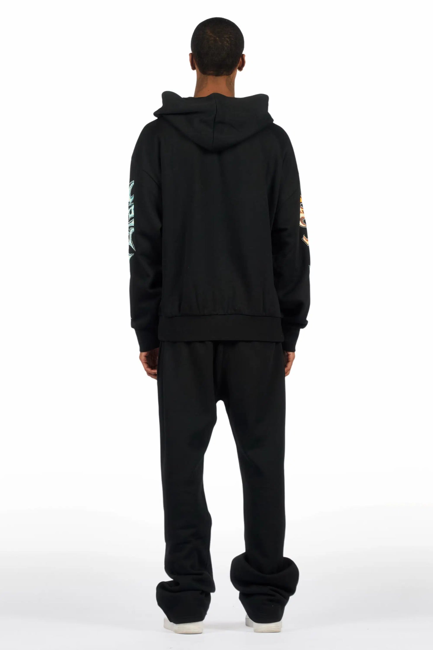 Mesin Black Hoodie/Baggy Pant Track Set