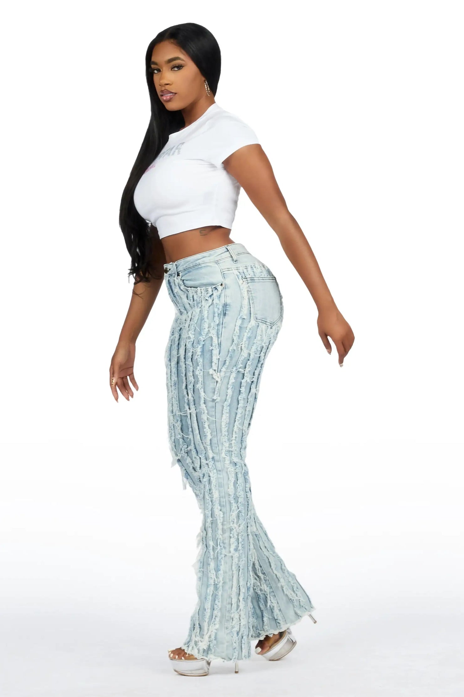 Natalia Light Med. Wash Stacked Flare Jean