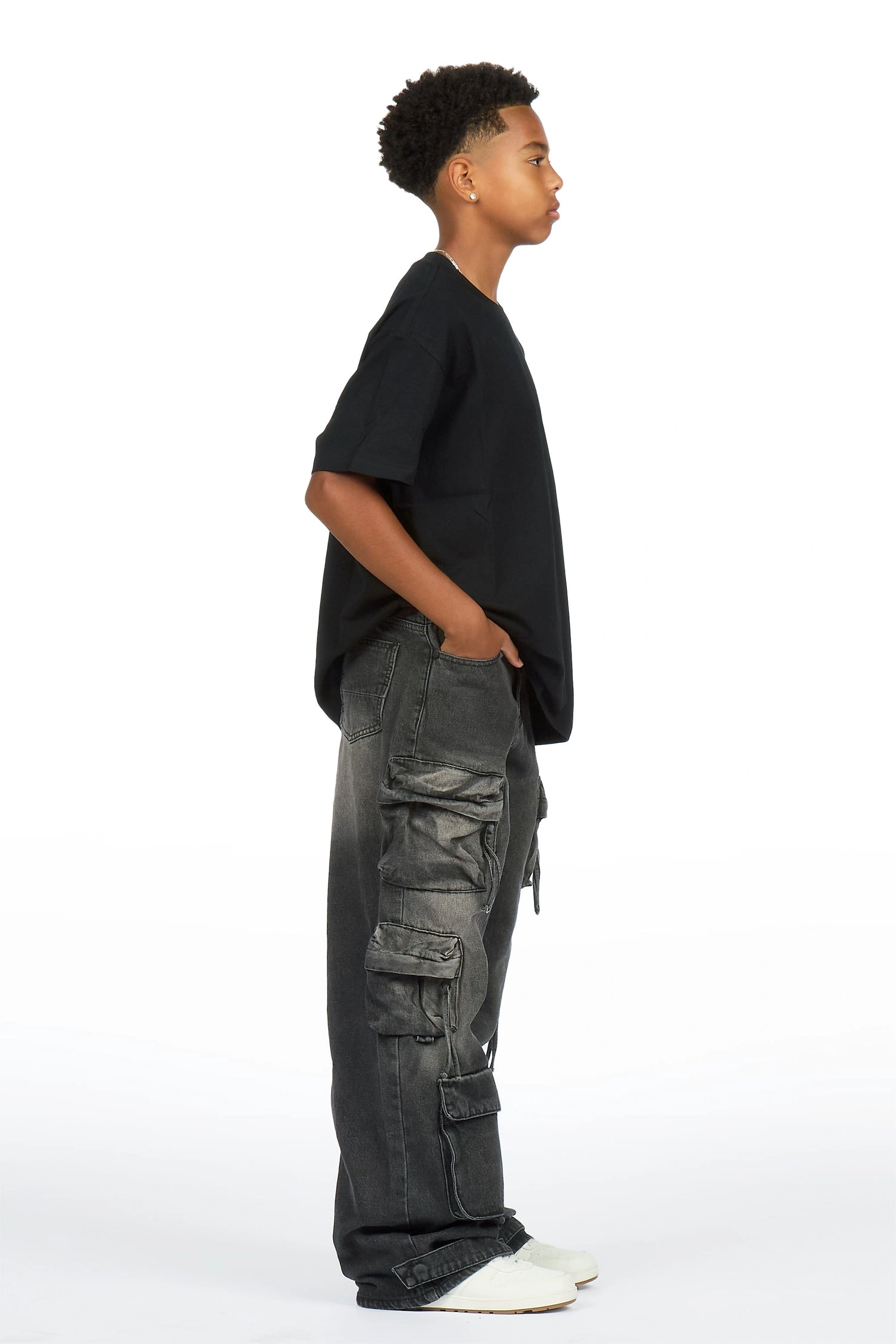 Boys Lenz Black Baggy Fit Jean