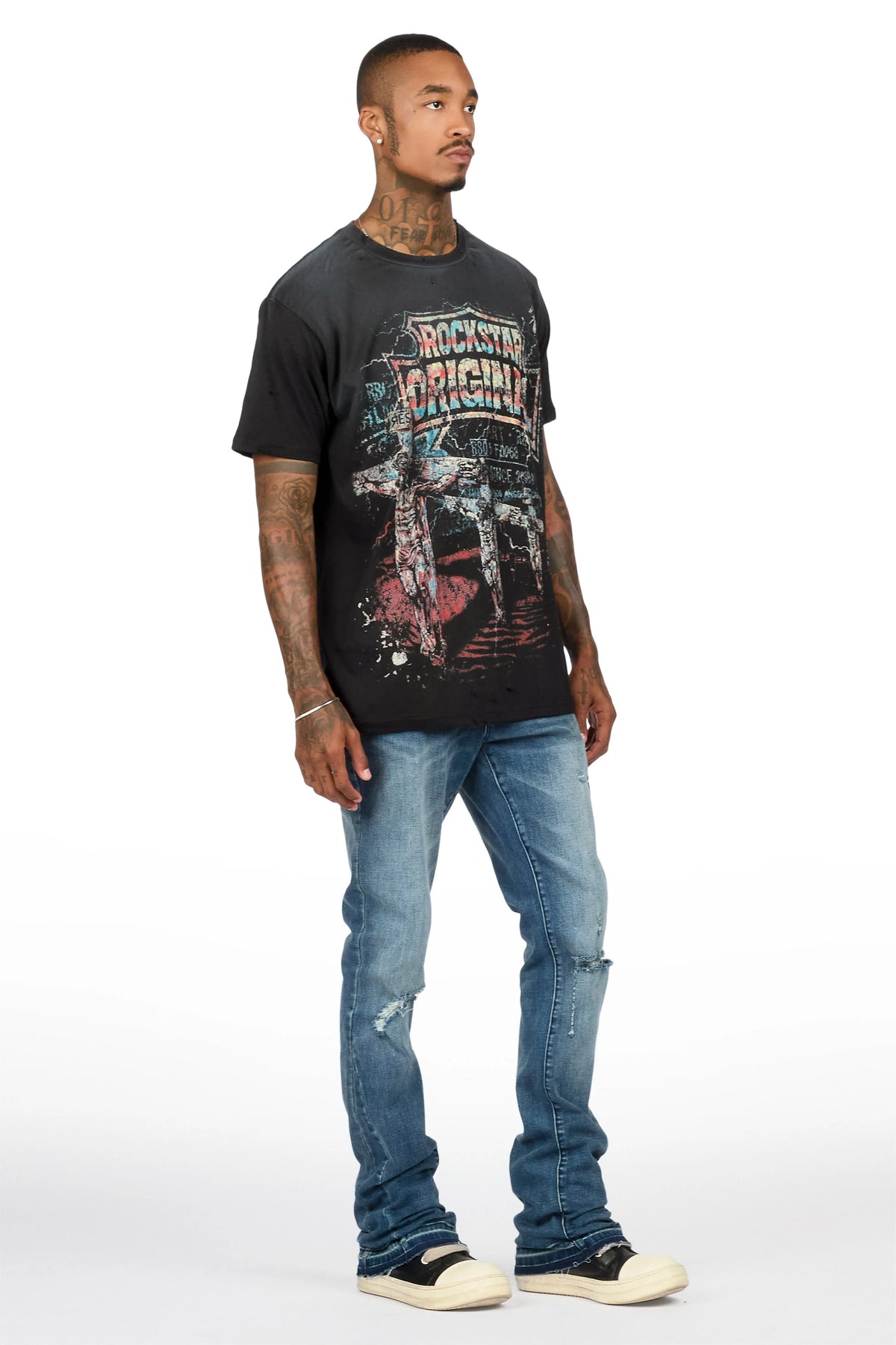 Katyo Dark Blue Stacked Jean
