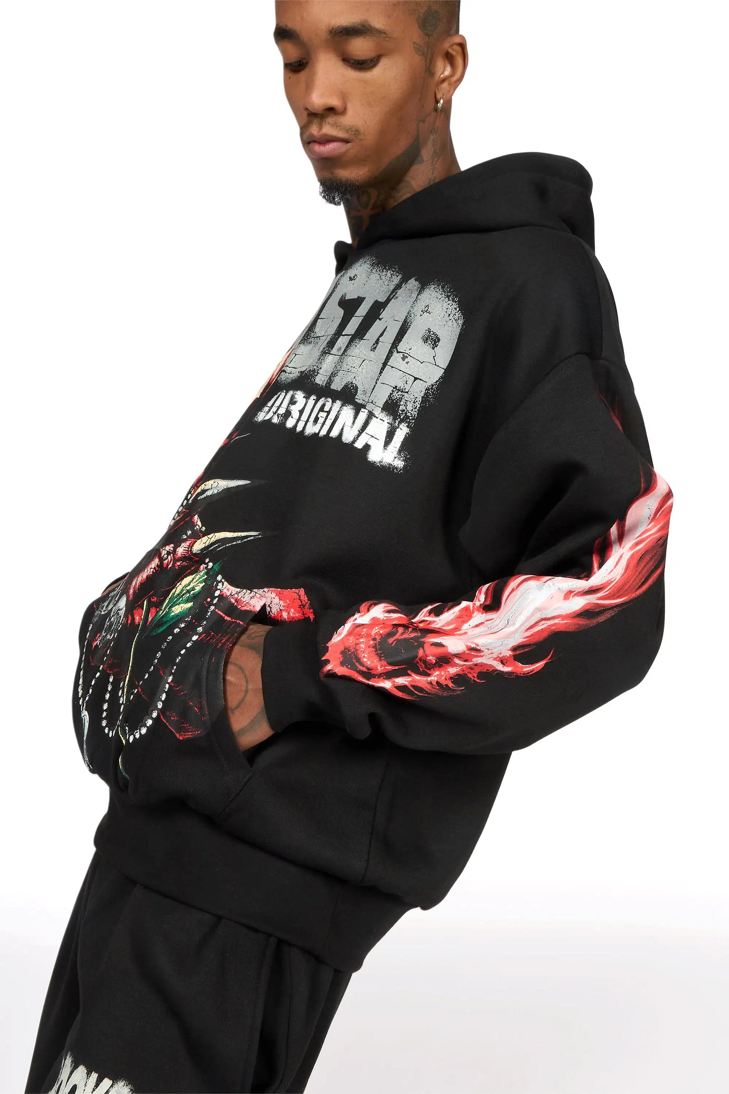 Azyrx Black Hoodie/Baggy Pant Track Set