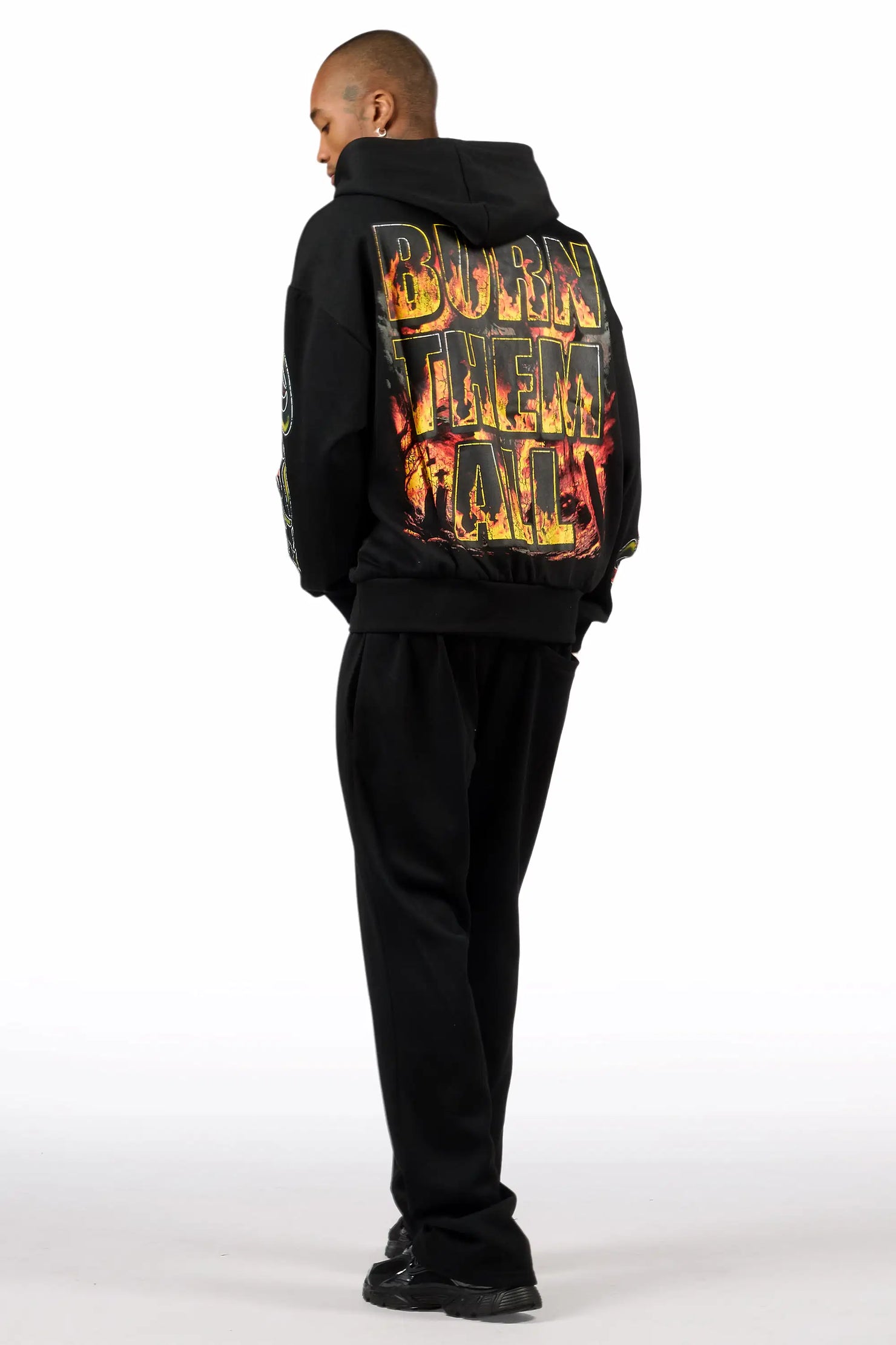 Flamer Black Hoodie/Baggy Pant Track Set