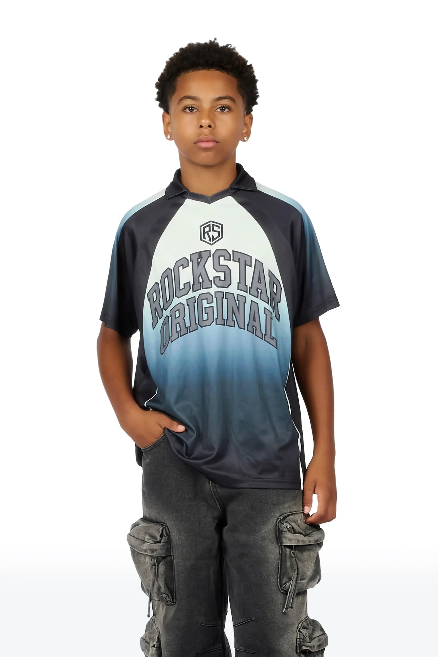 Boys Ricco Black/White Graphic Jersey