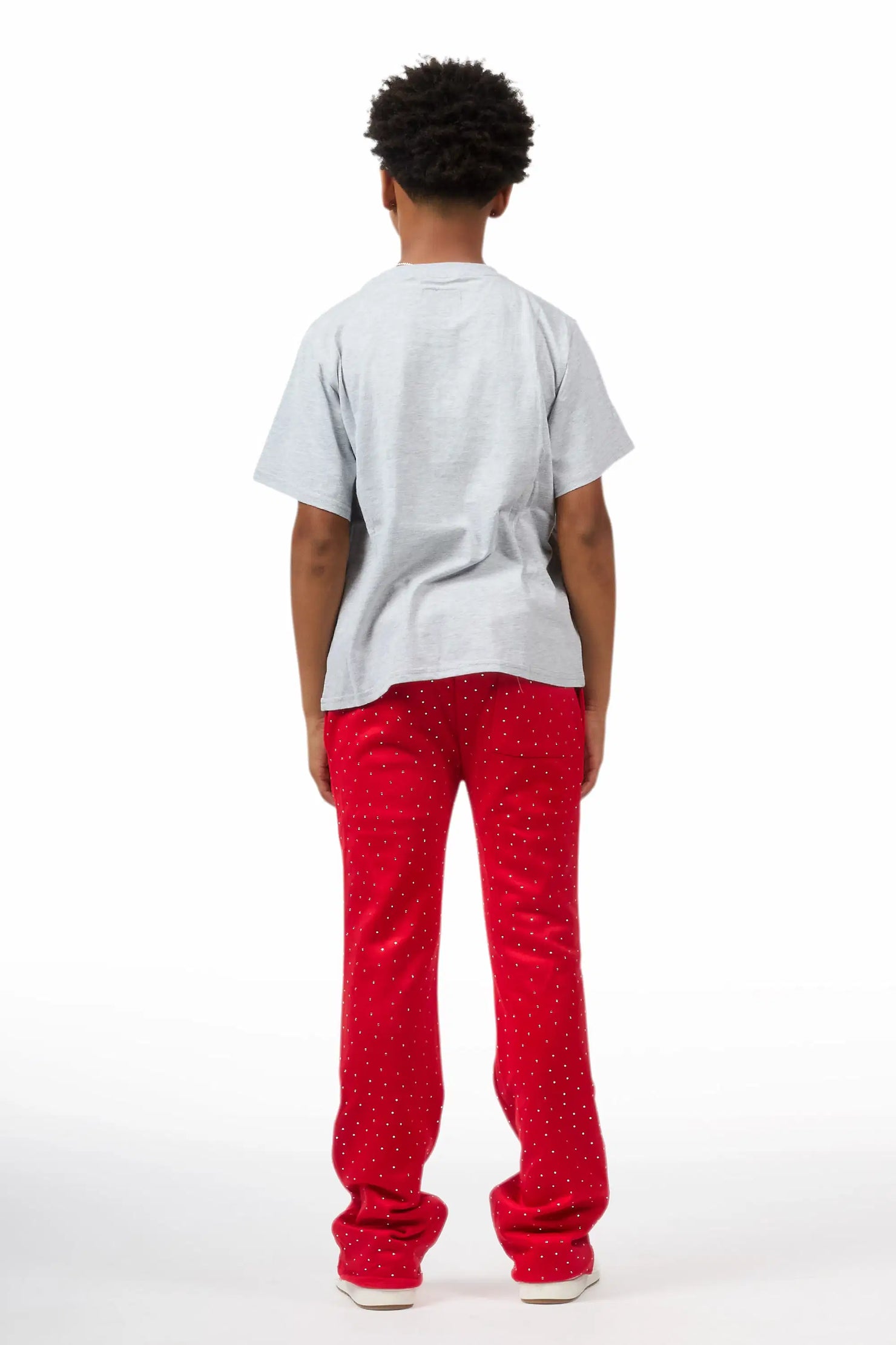 Boys Alpine Red Rhinestone Track pant