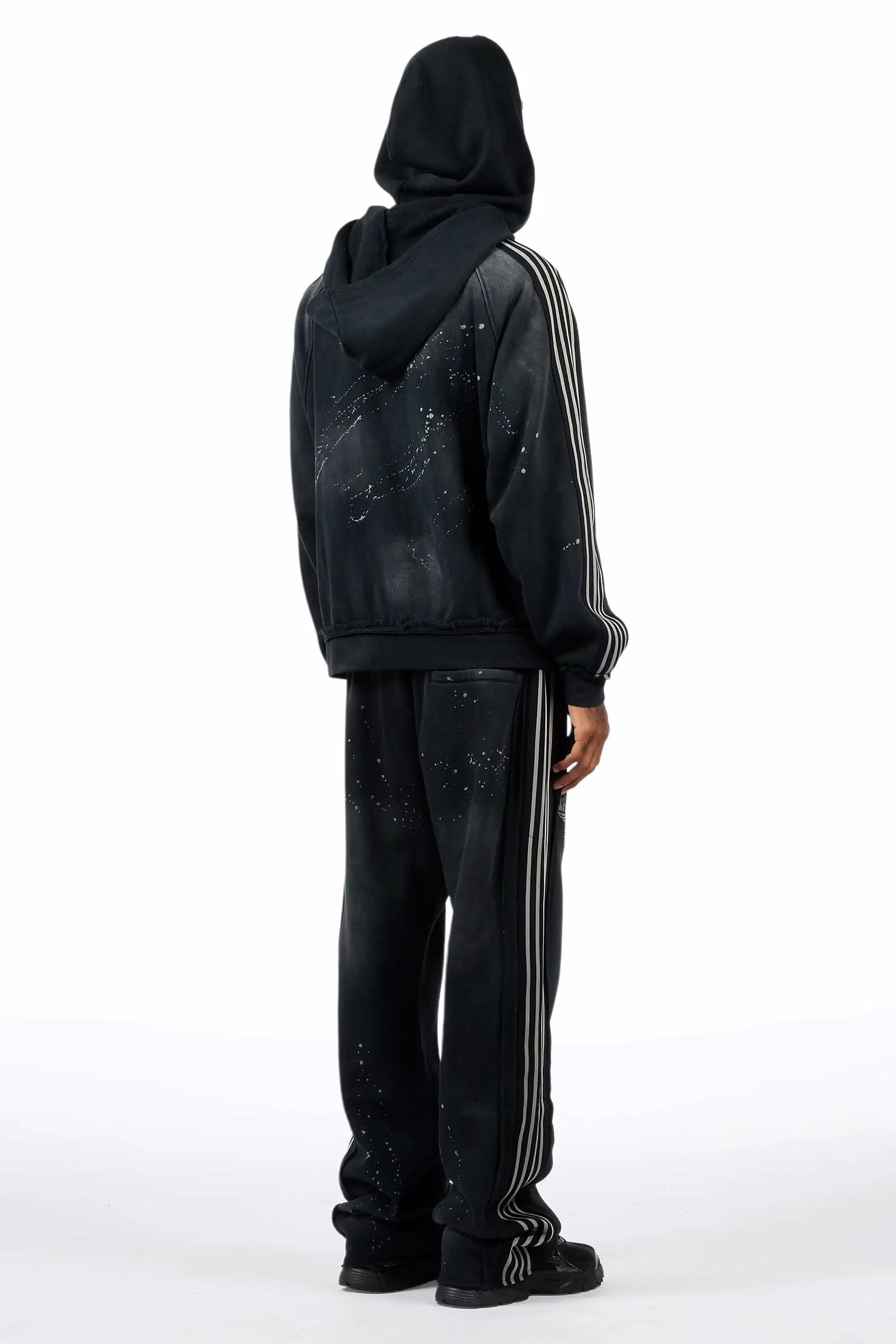Manier Vintage Black Hoodie/Straight Pant Track Set