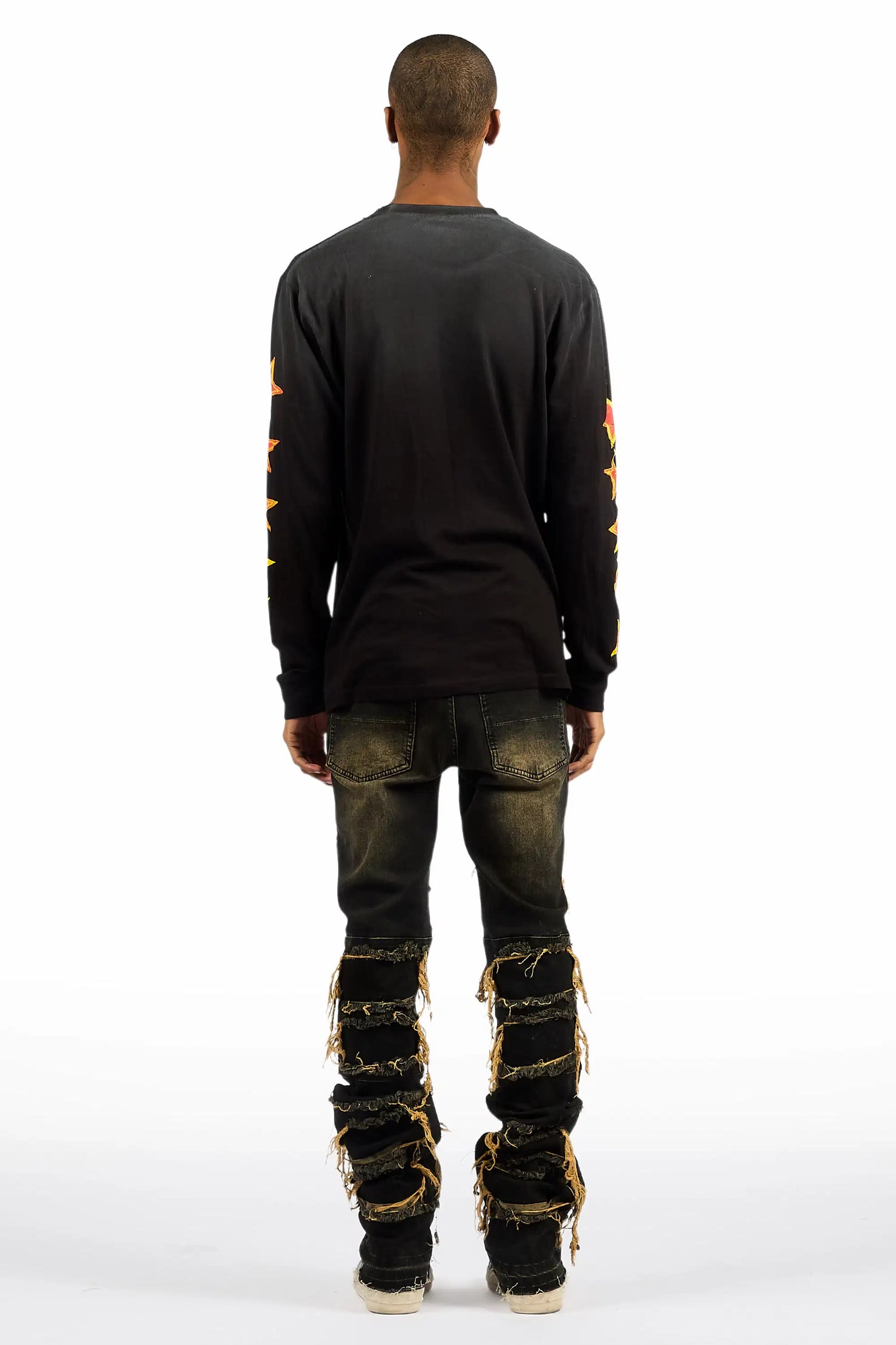 Vasco Tint Grey Stacked Flare Jean