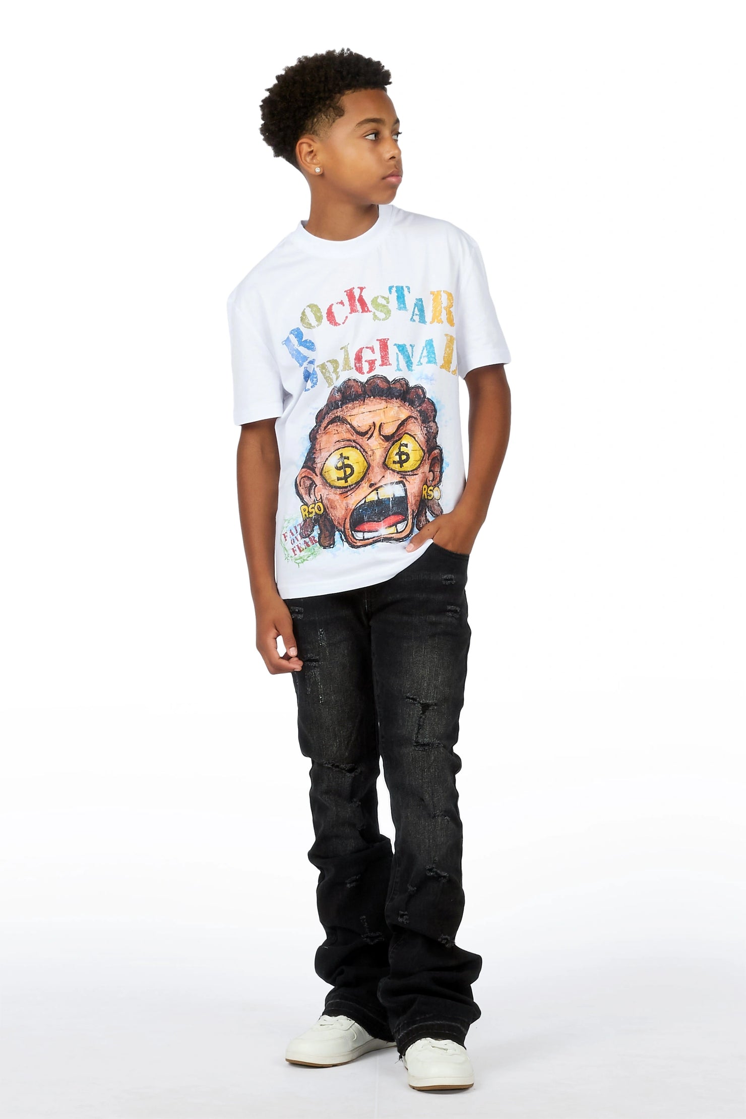 Boys Jagger White Graphic T-Shirt
