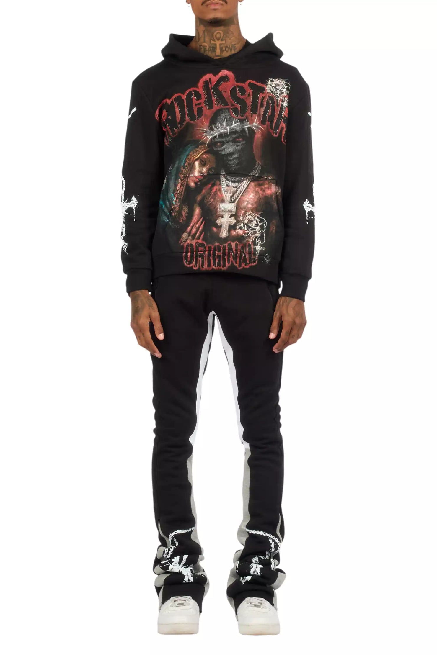 Vontae Black/Multi Hoodie/Super Stacked Track Set