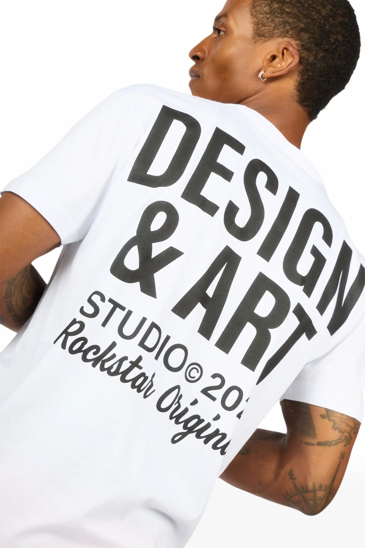 Damone White/Red T-Shirt/Super Stacked Track Set