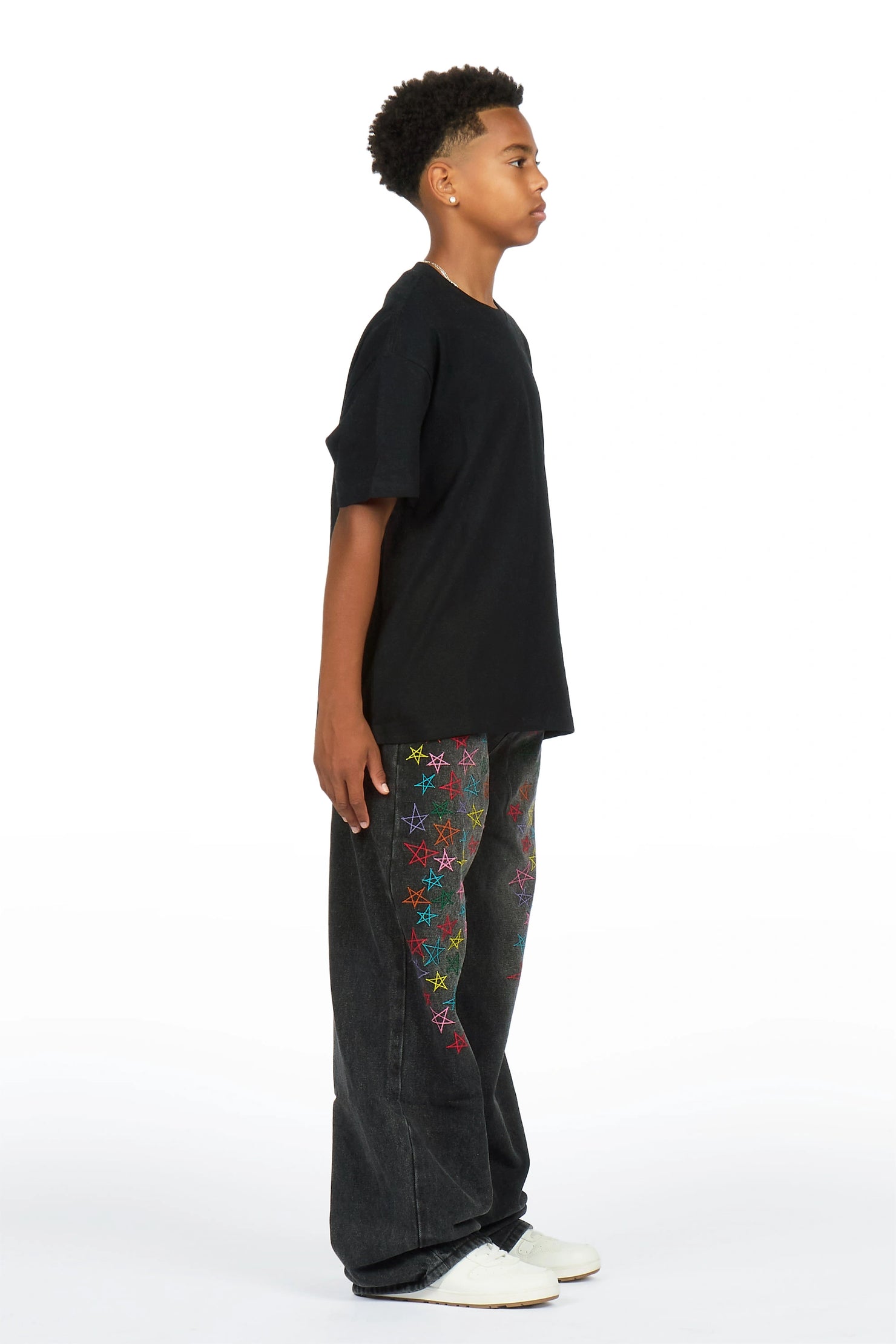 Boys Levi Washed Black Baggy Fit Jean