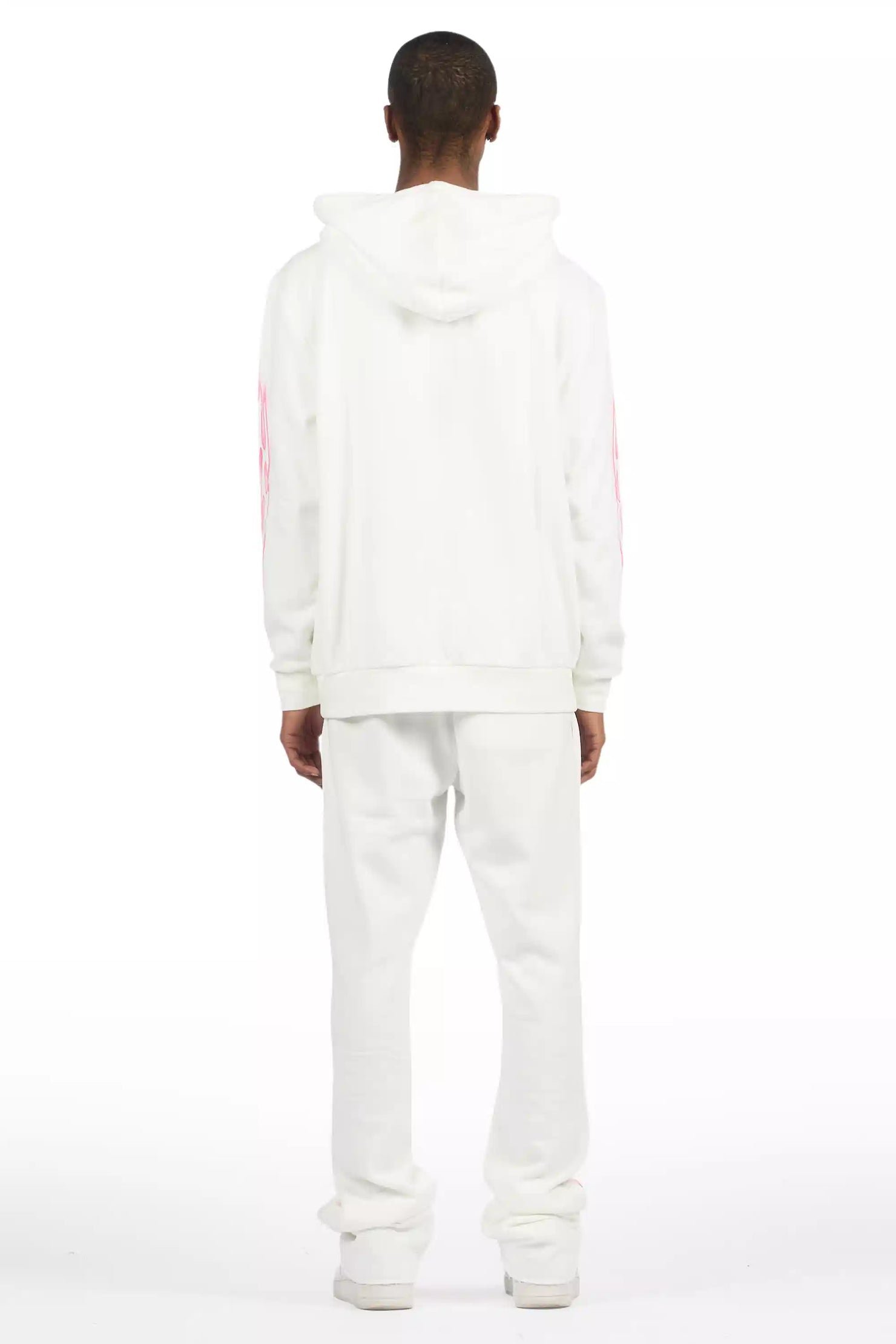 Eros White Hoodie/Stacked Pant Track Set