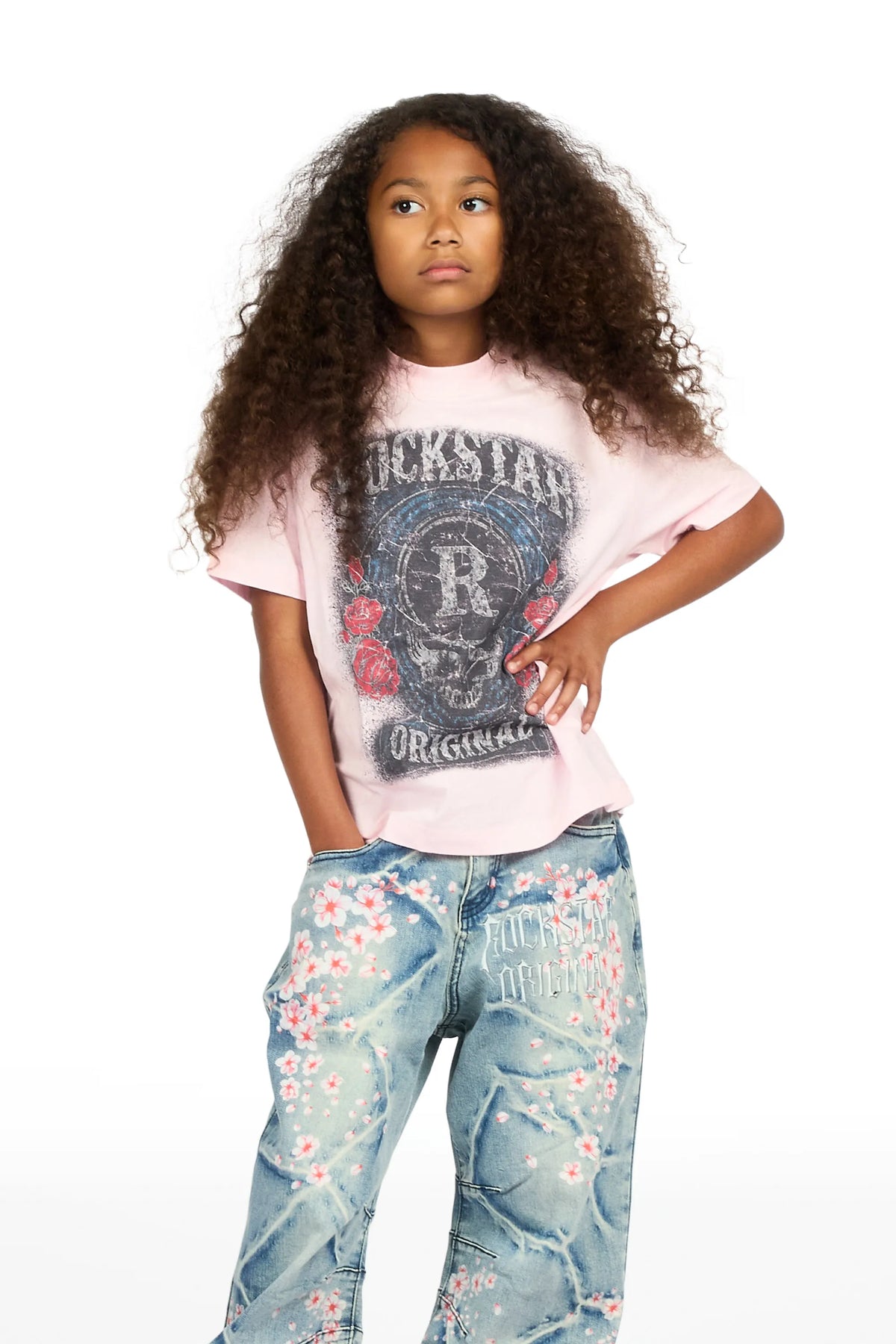 Girls Finna Blue Barrel Fit Jean