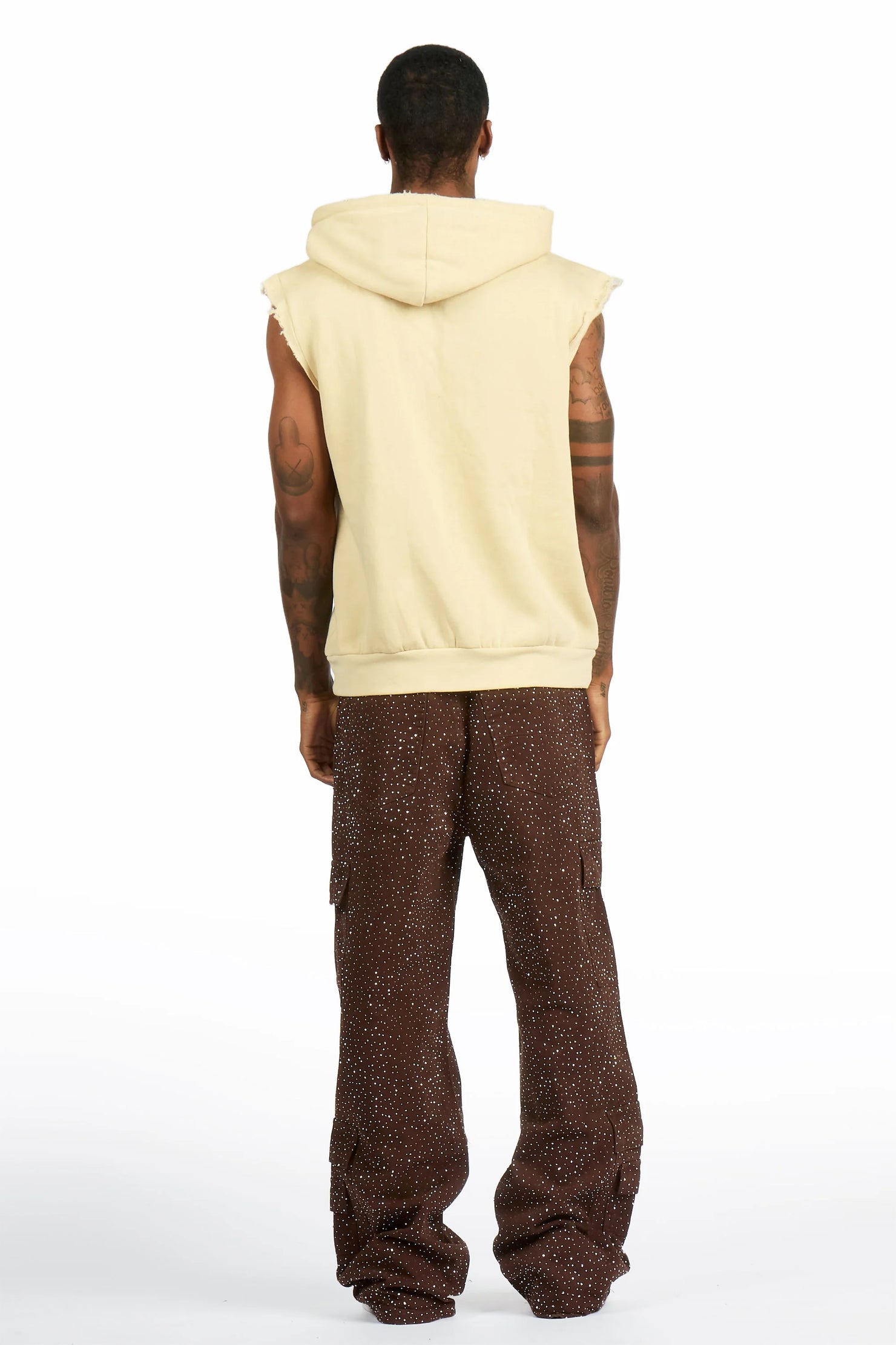 Aeson Brown Rhinestone Baggy Fit Jean
