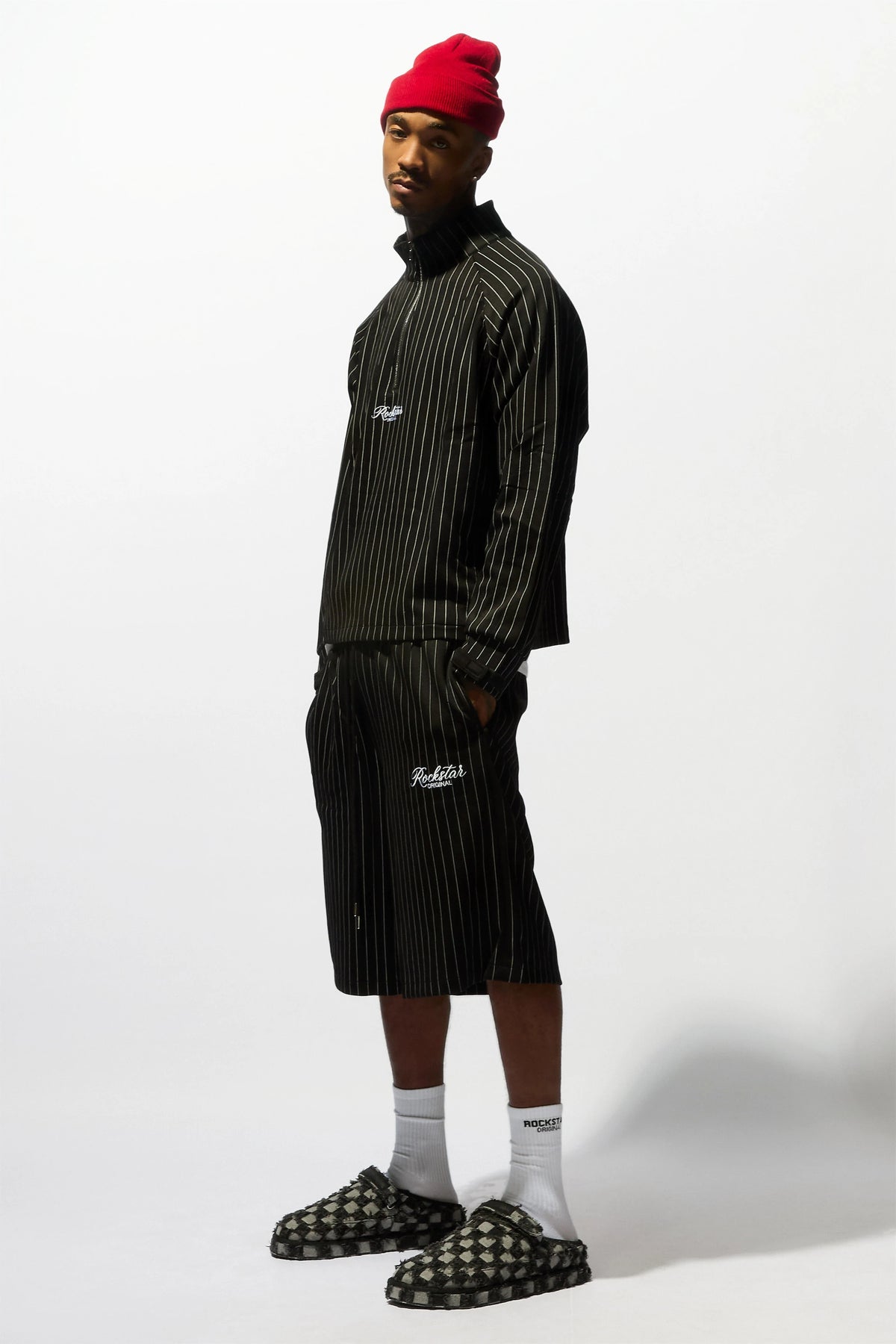 Hernan Black Quarter Zip Raglan Short Set