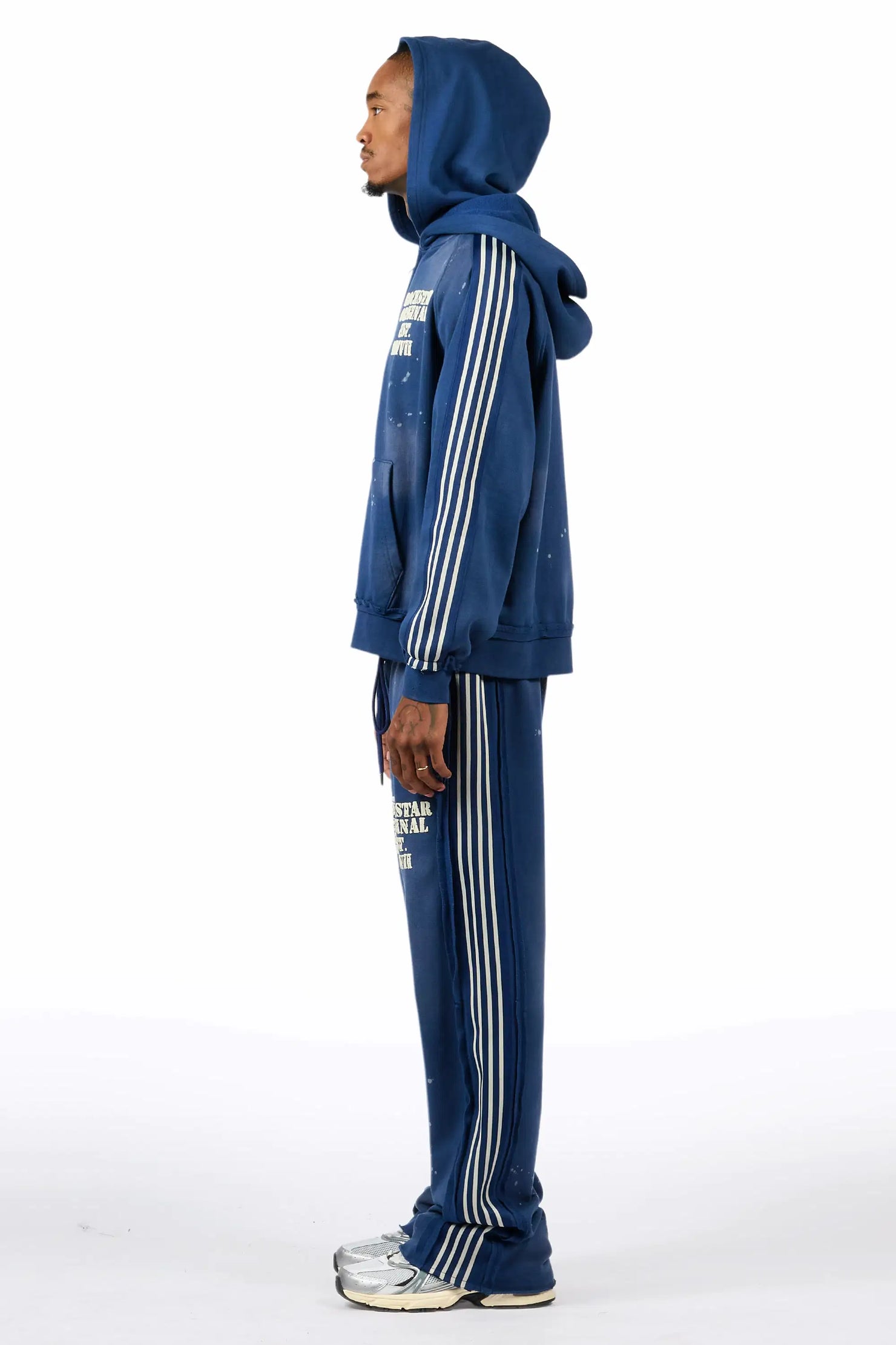 Manier Vintage Navy Hoodie/Straight Pant Track Set