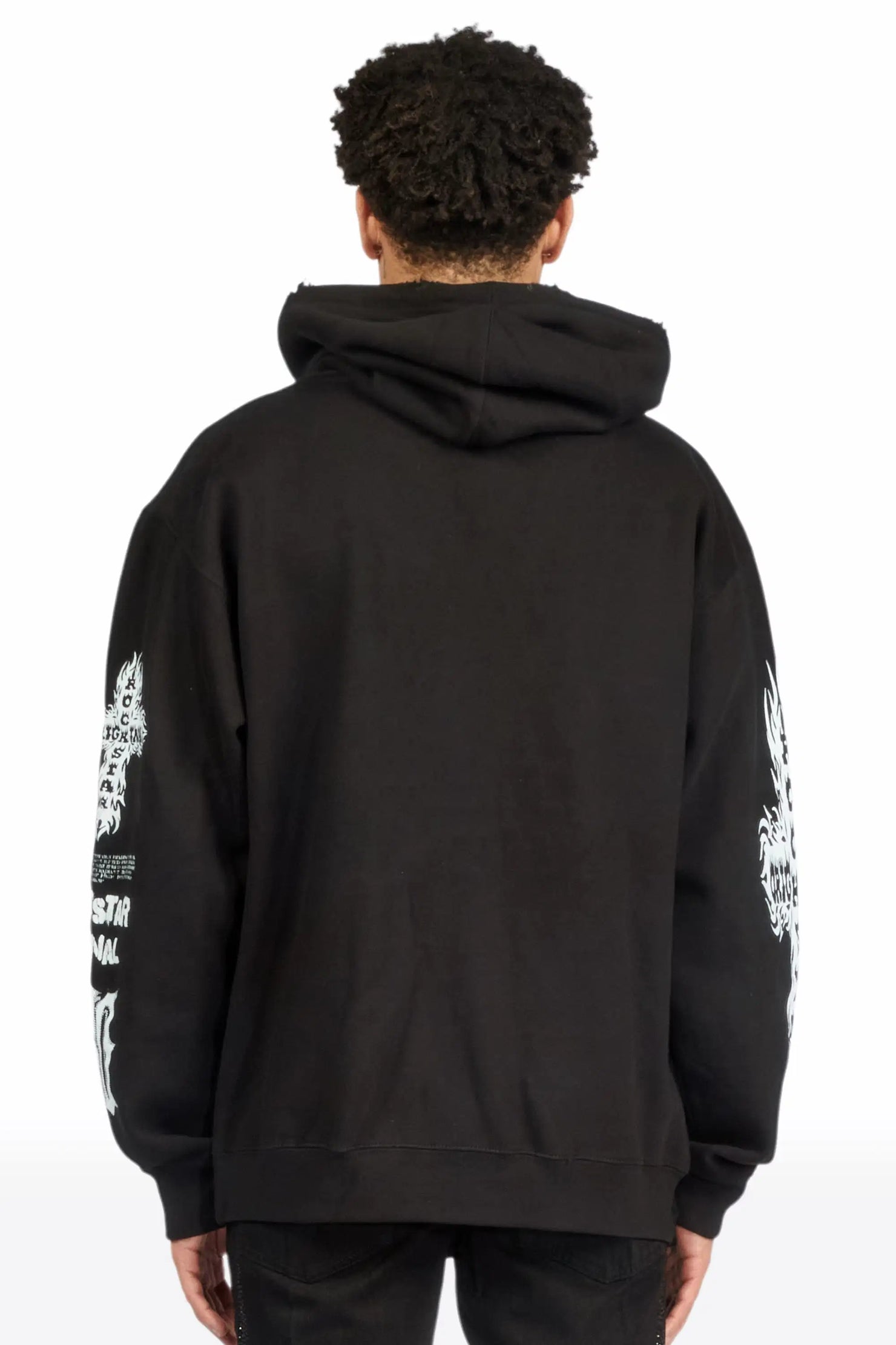 Raxil Black/Multi Distressed Graphic Hoodie