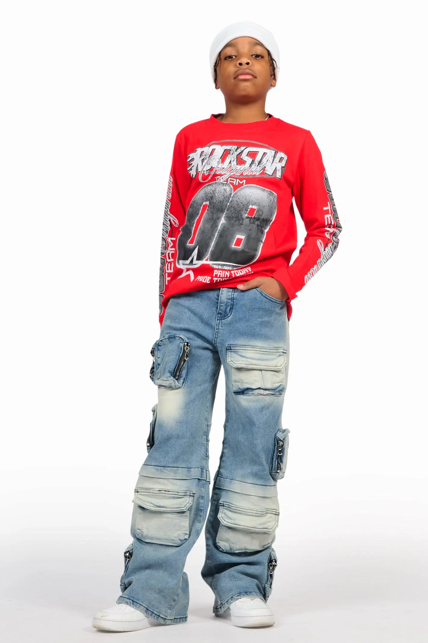 Boys Pocketeer Tint Baggy Fit Cargo Jean