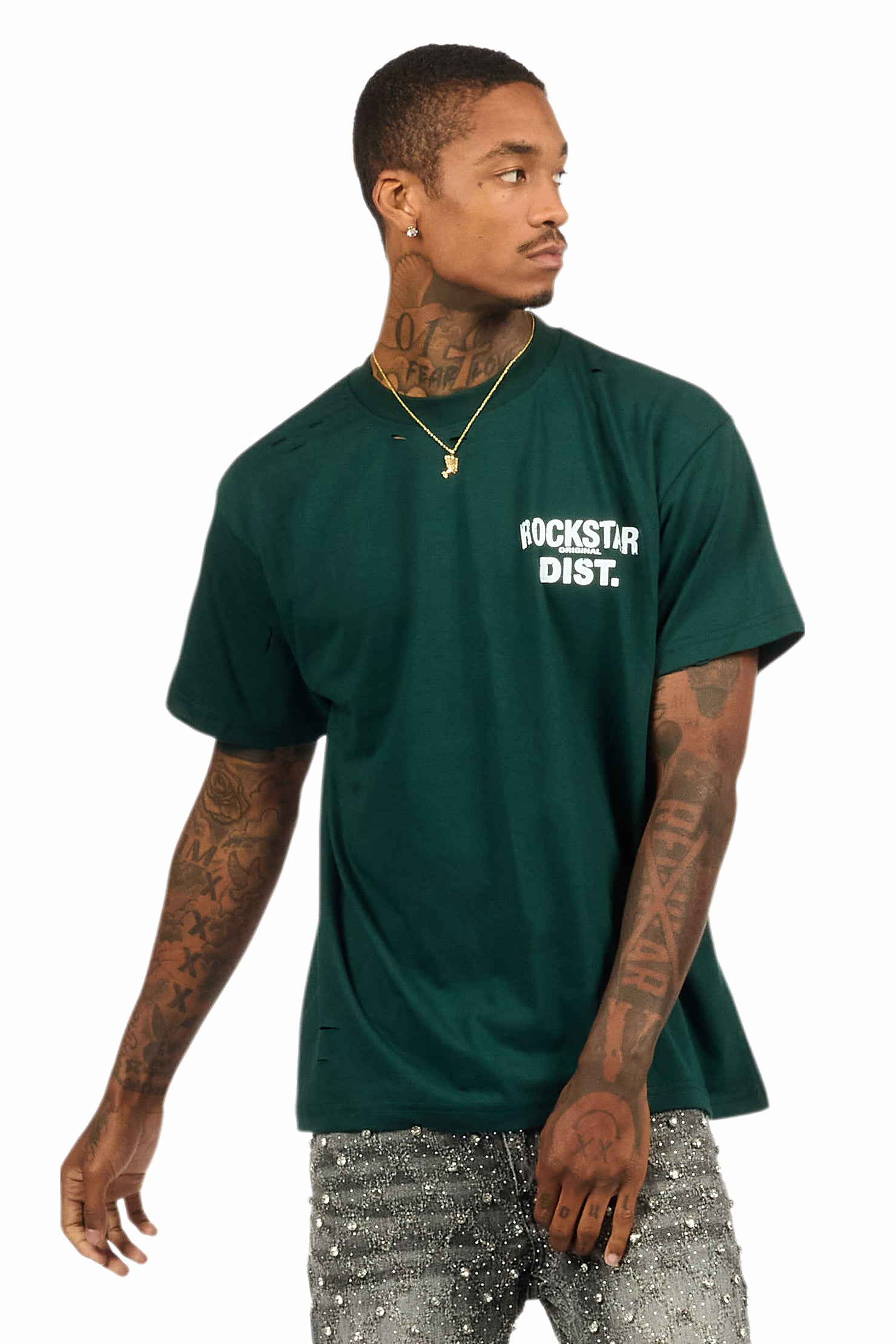 Lake 3.0 Dark Green/White Oversized Graphic T-Shirt