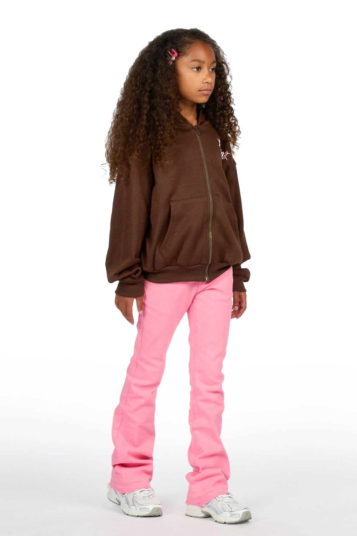 Girls Daga Pink Stacked Flare Jean