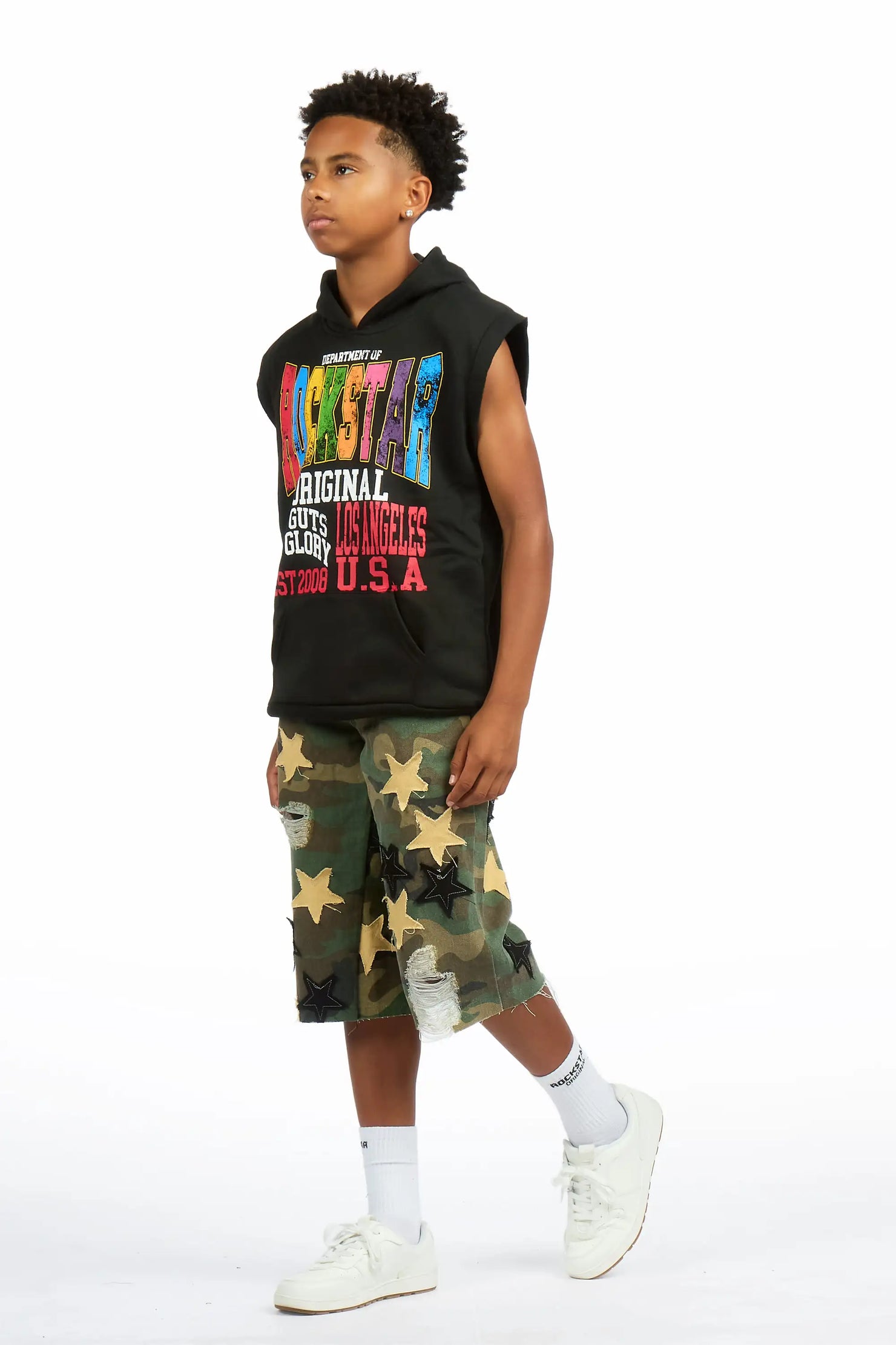 Boys Starlane Camo Denim Jort
