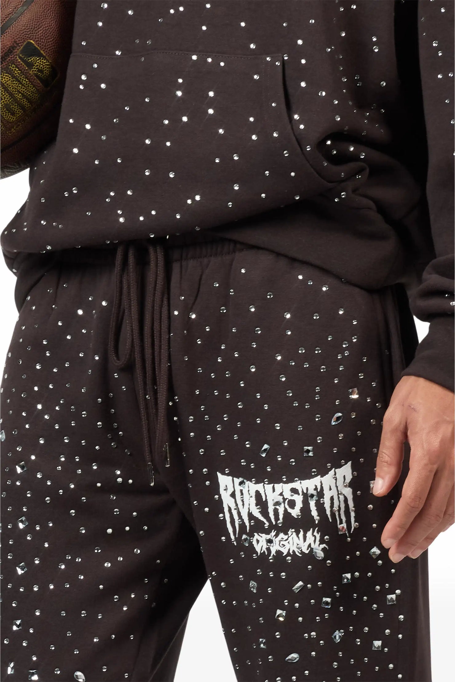 Twinkle Iron/Clear Rhinestone Hoodie Relaxed Track Set