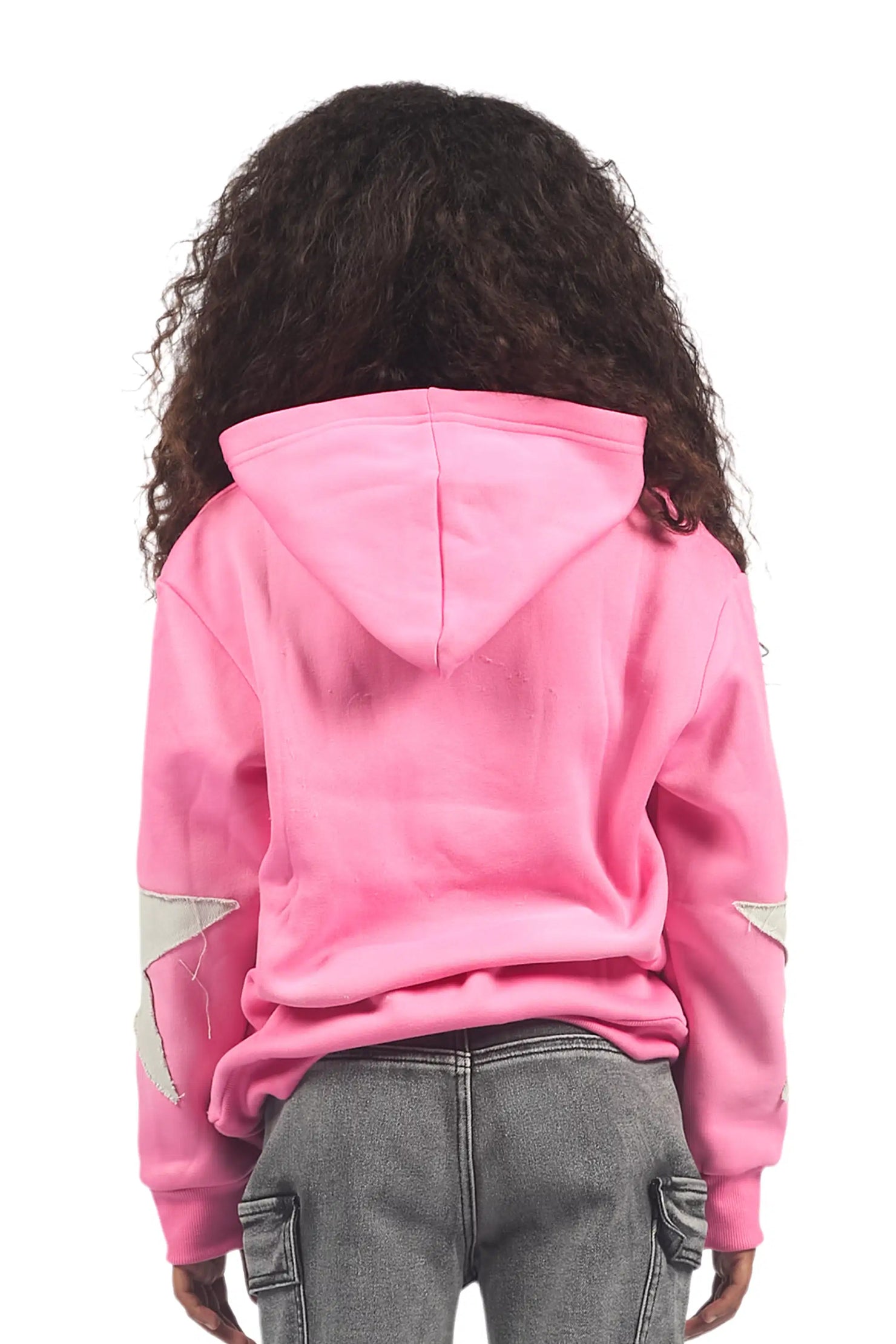 Girls Khaly Pink/Grey Graphic Hoodie