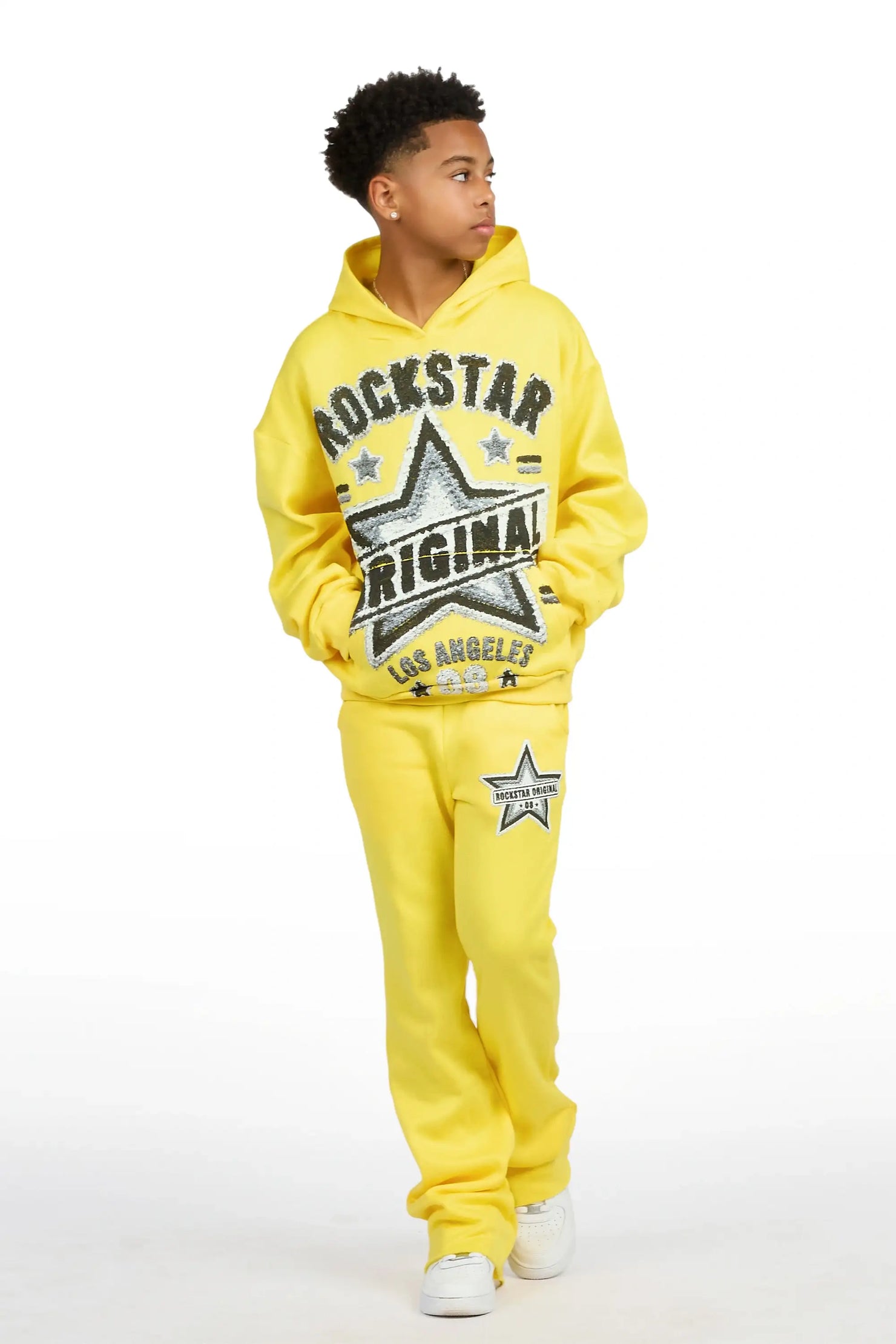 Boys Basilisk Yellow/Black Hoodie Track Set