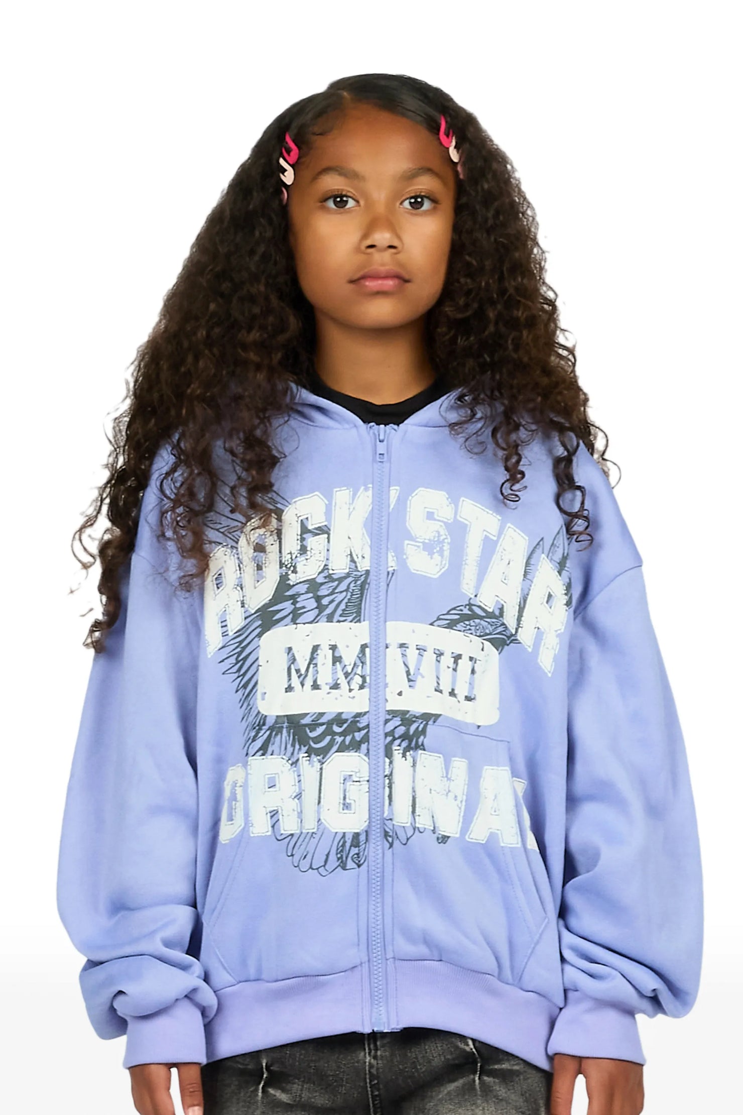 Girls Boryina Lavender Zip Up Hoodie