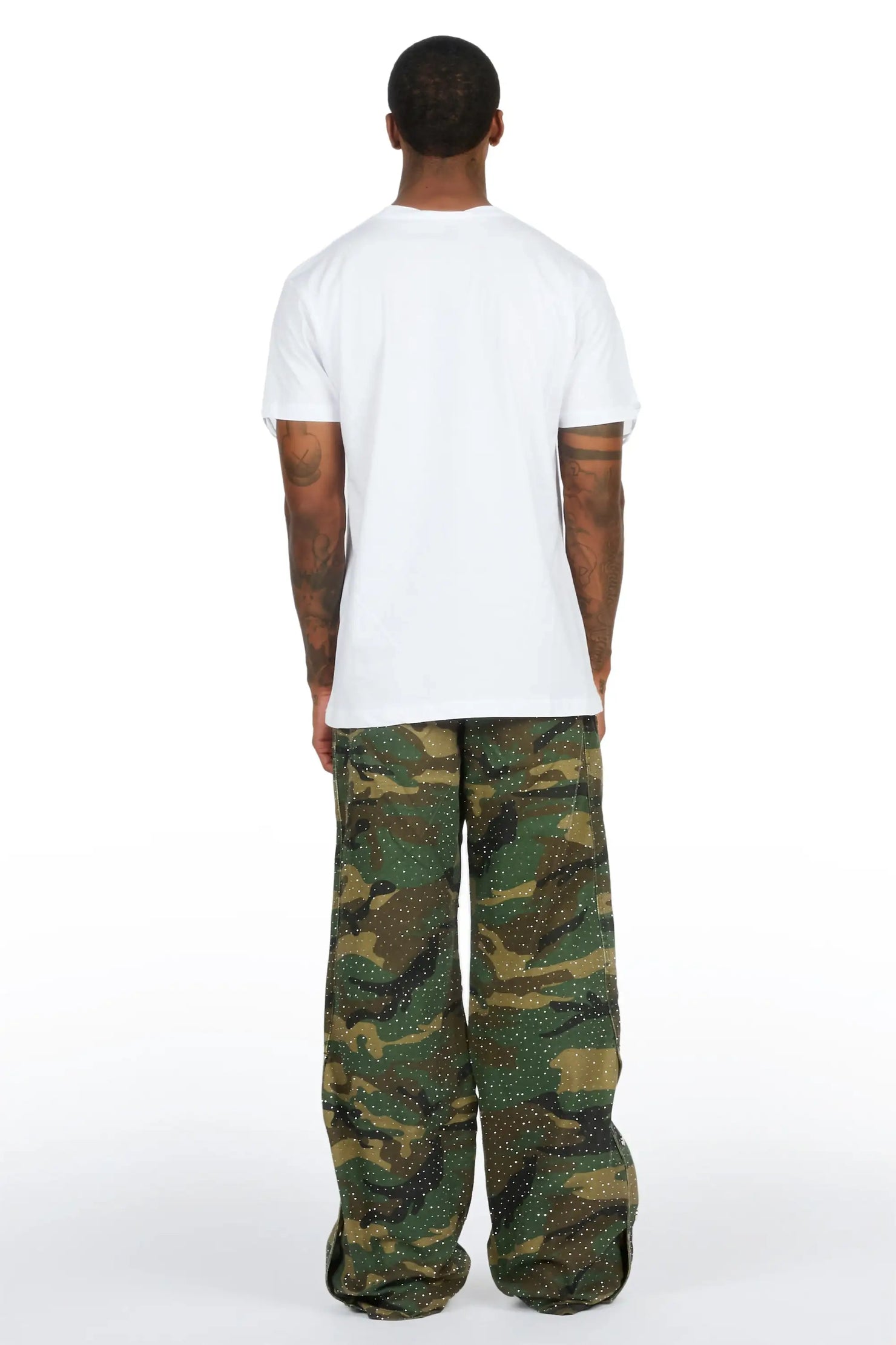 Yuri Camo Rhinestone Baggy Fit Jean