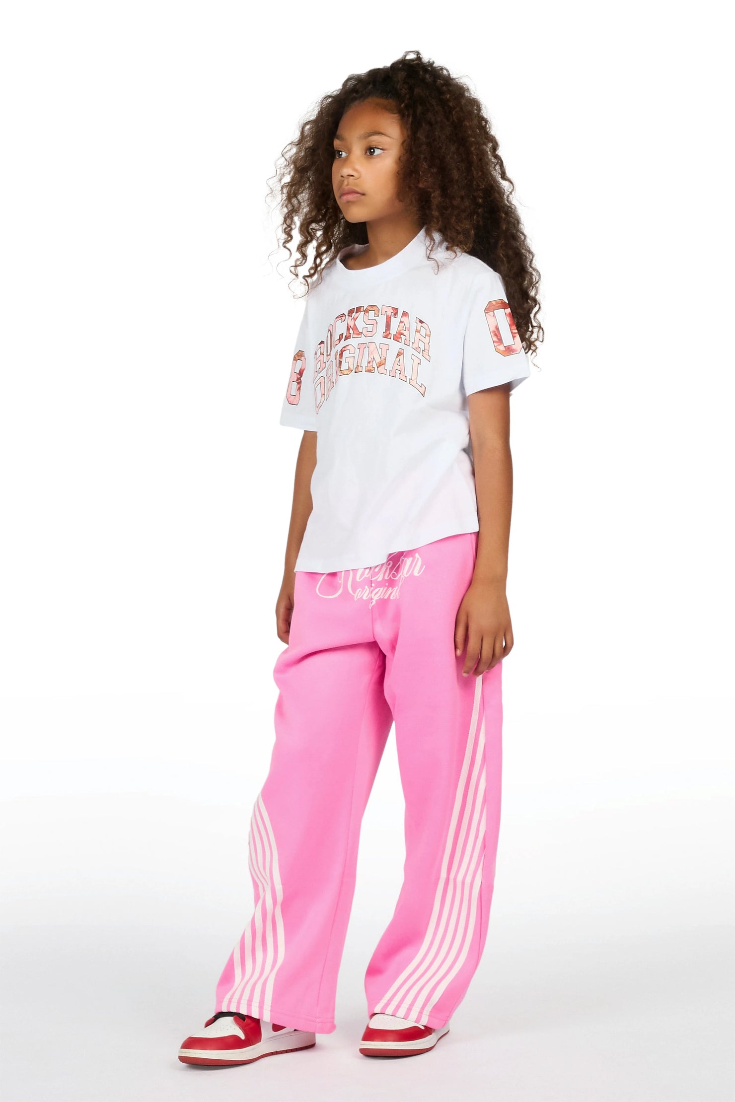 Girls Aerialla Pink Super Super Baggy Track Pant