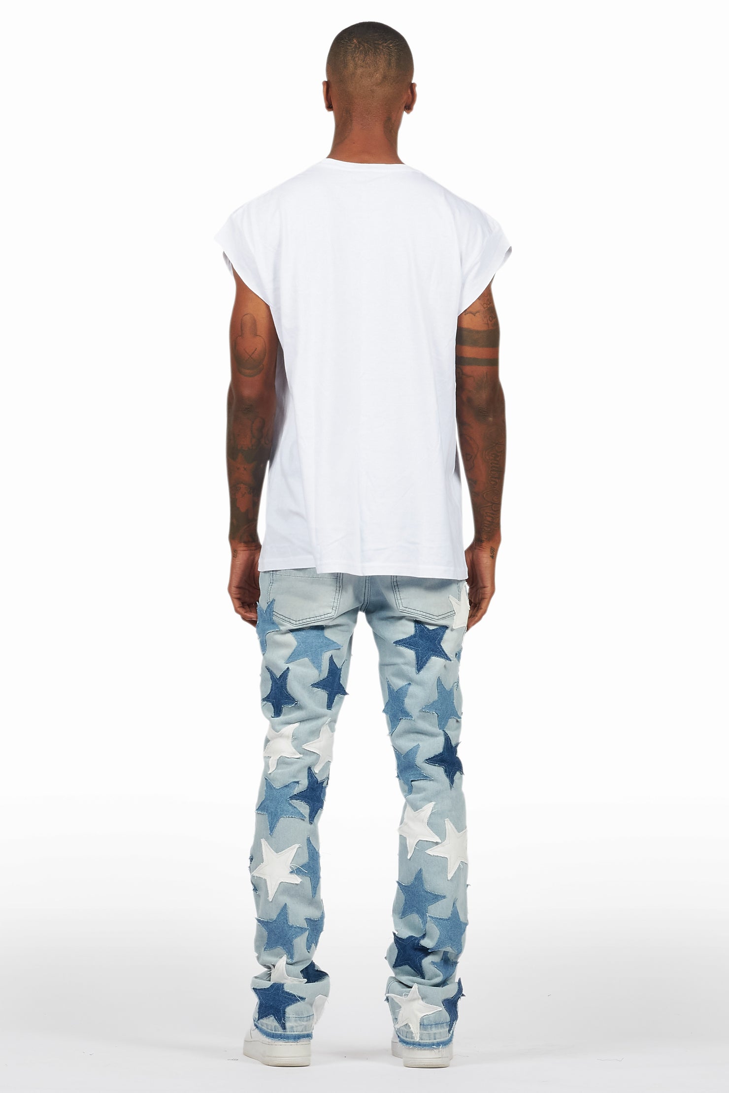 StarLane Light Blue Stacked Flare Jean