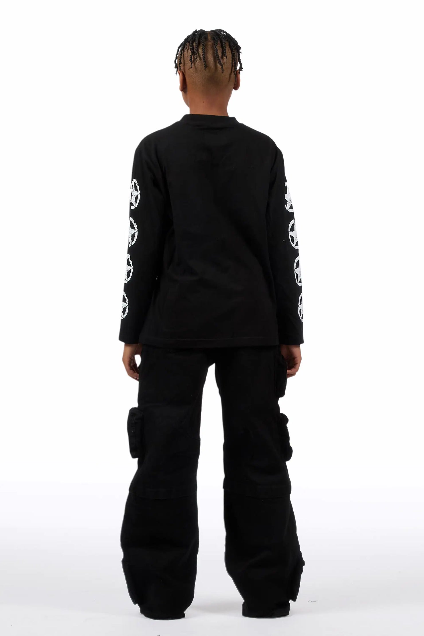 Boys Pocketeer Black Baggy Fit Cargo Jean