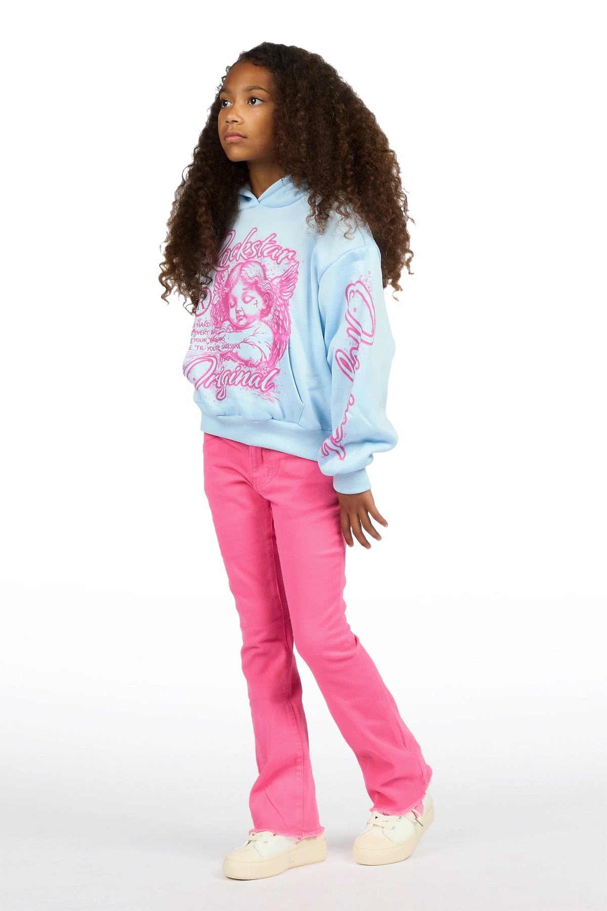 Girls Daga Pink 2.0 Stacked Flare Jean