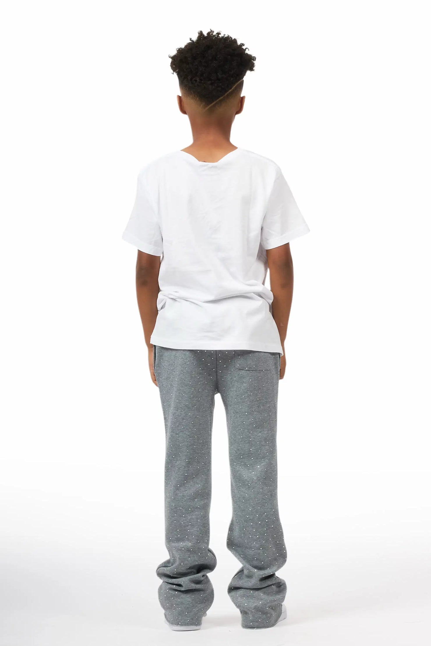 Boys Alpine Grey Rhinestone Track pant