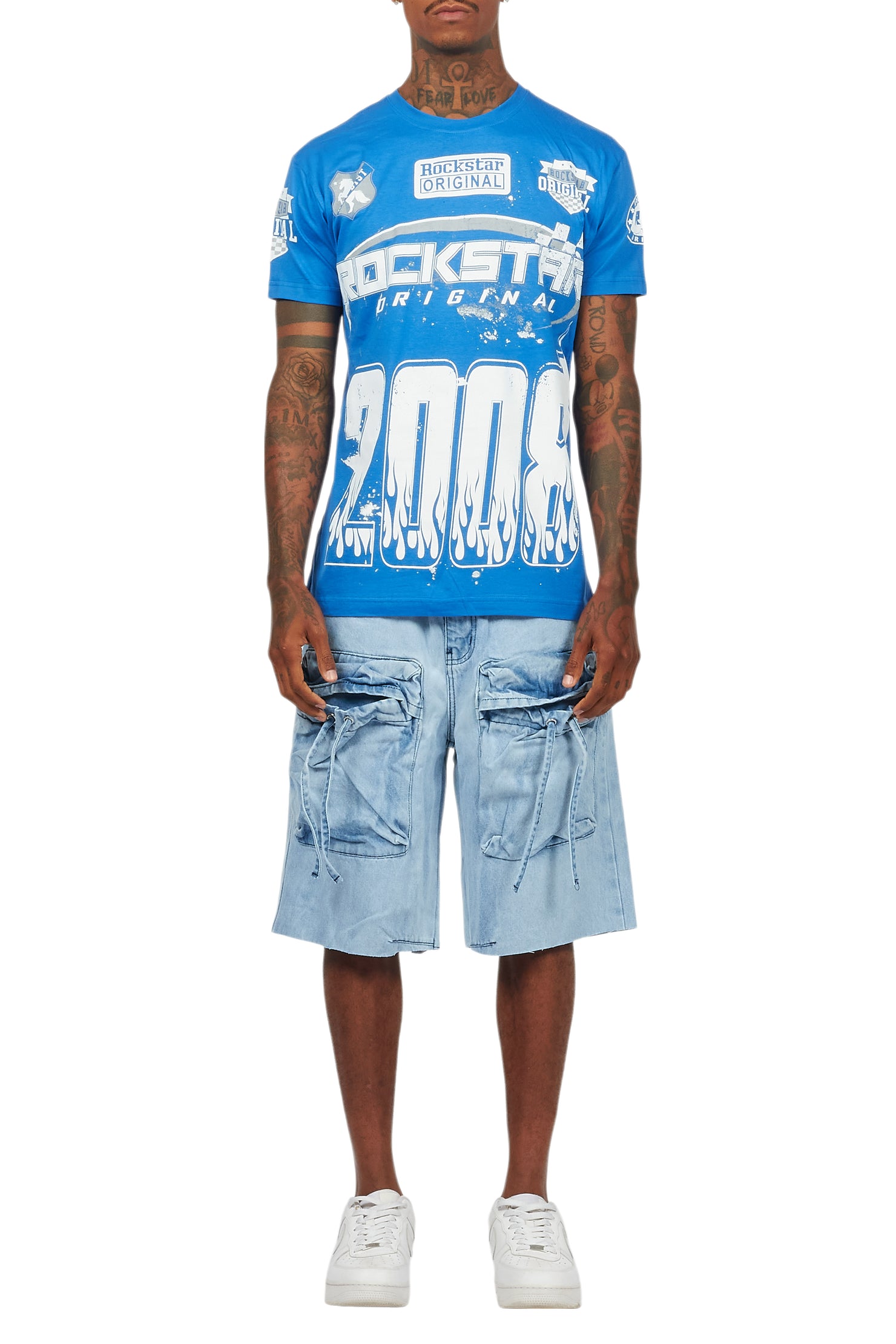 Amos Royal T-Shirt/Denim Short Set