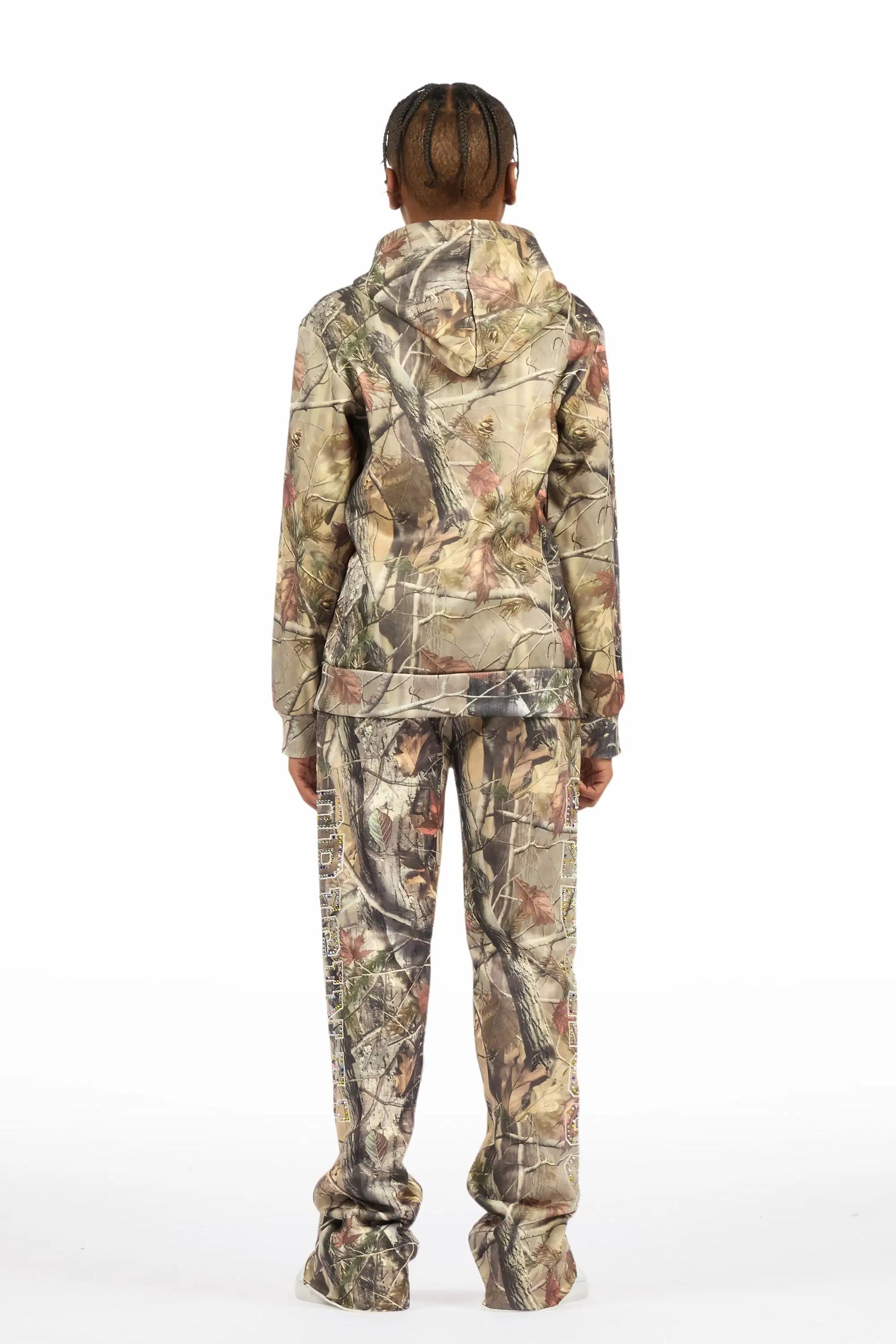 Boys Quianno Tree Camo Rhinestone Stacked Track Set
