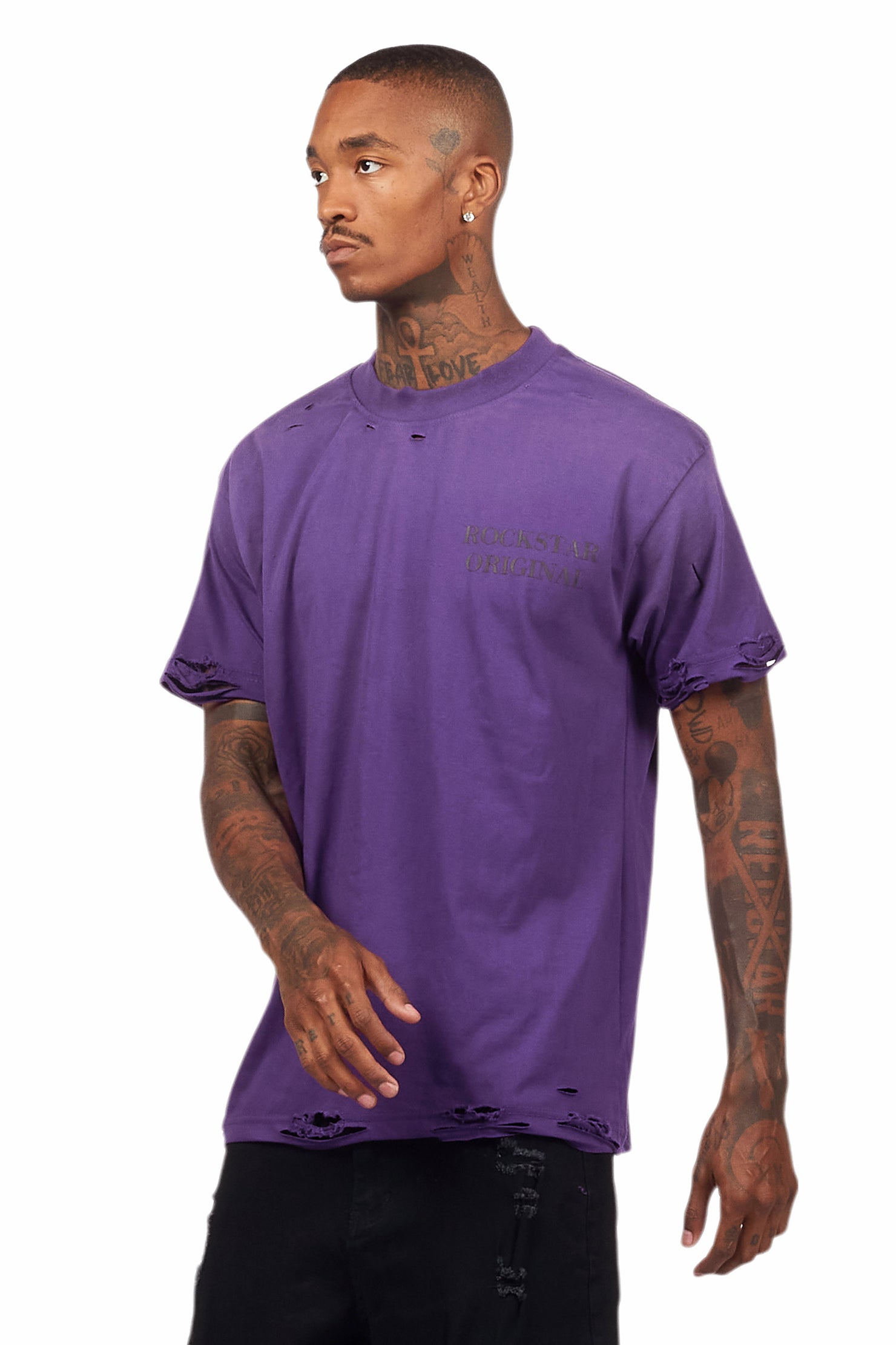 Drako Purple Oversized Graphic T-Shirt