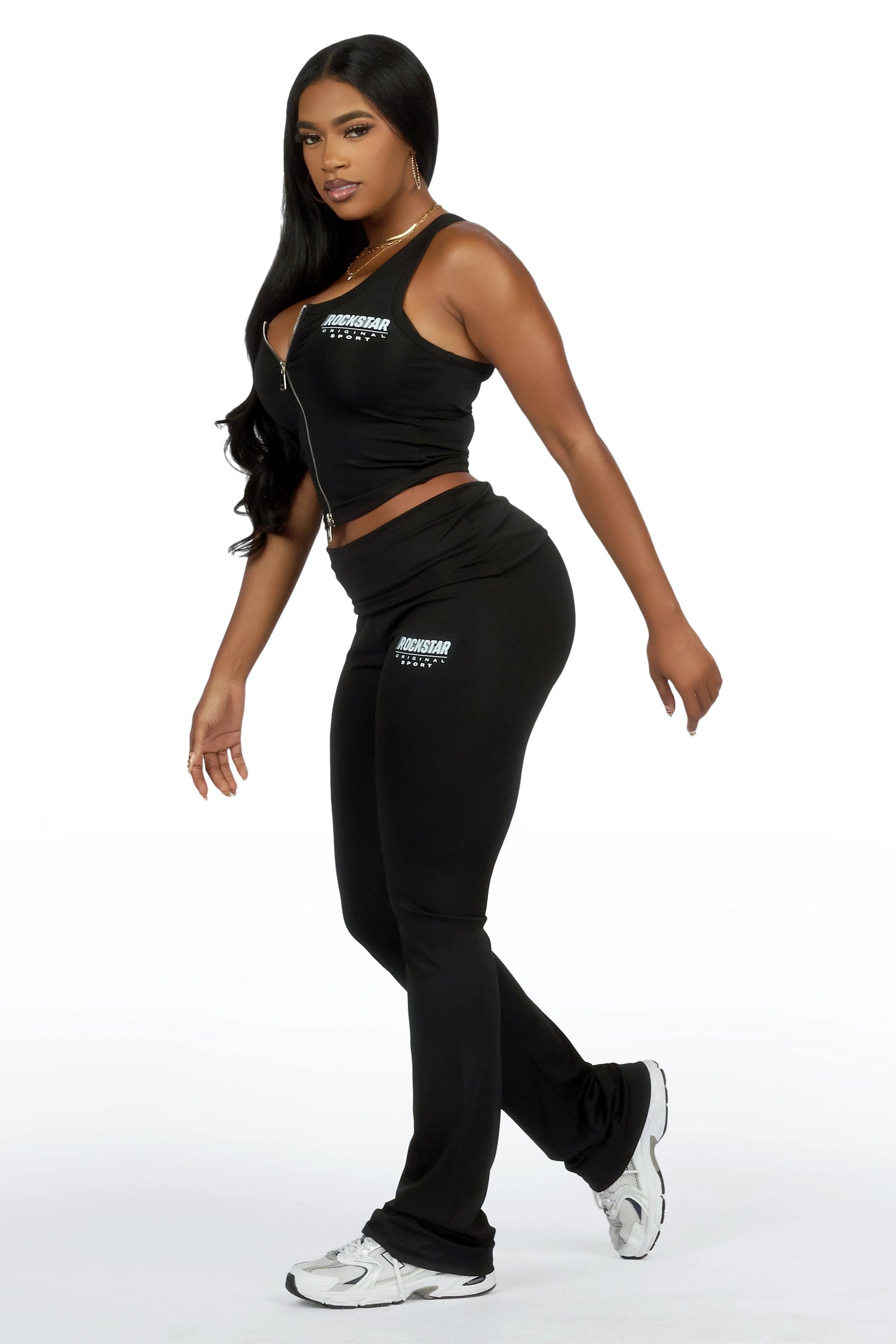 Colleen Black Tank Flare Pant Active Set