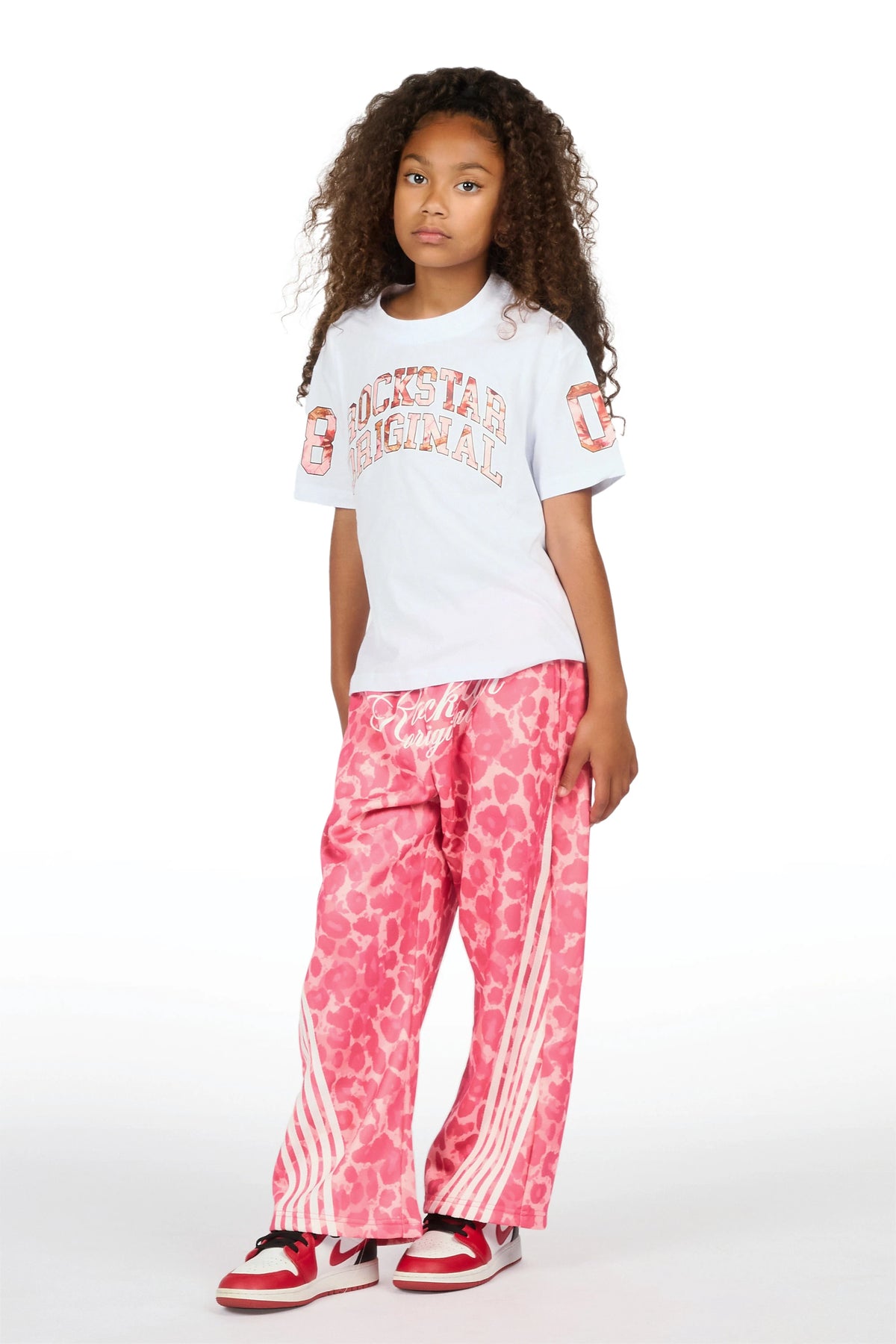 Girls Aerialla Pink/Cheetah Super Baggy Track Pant