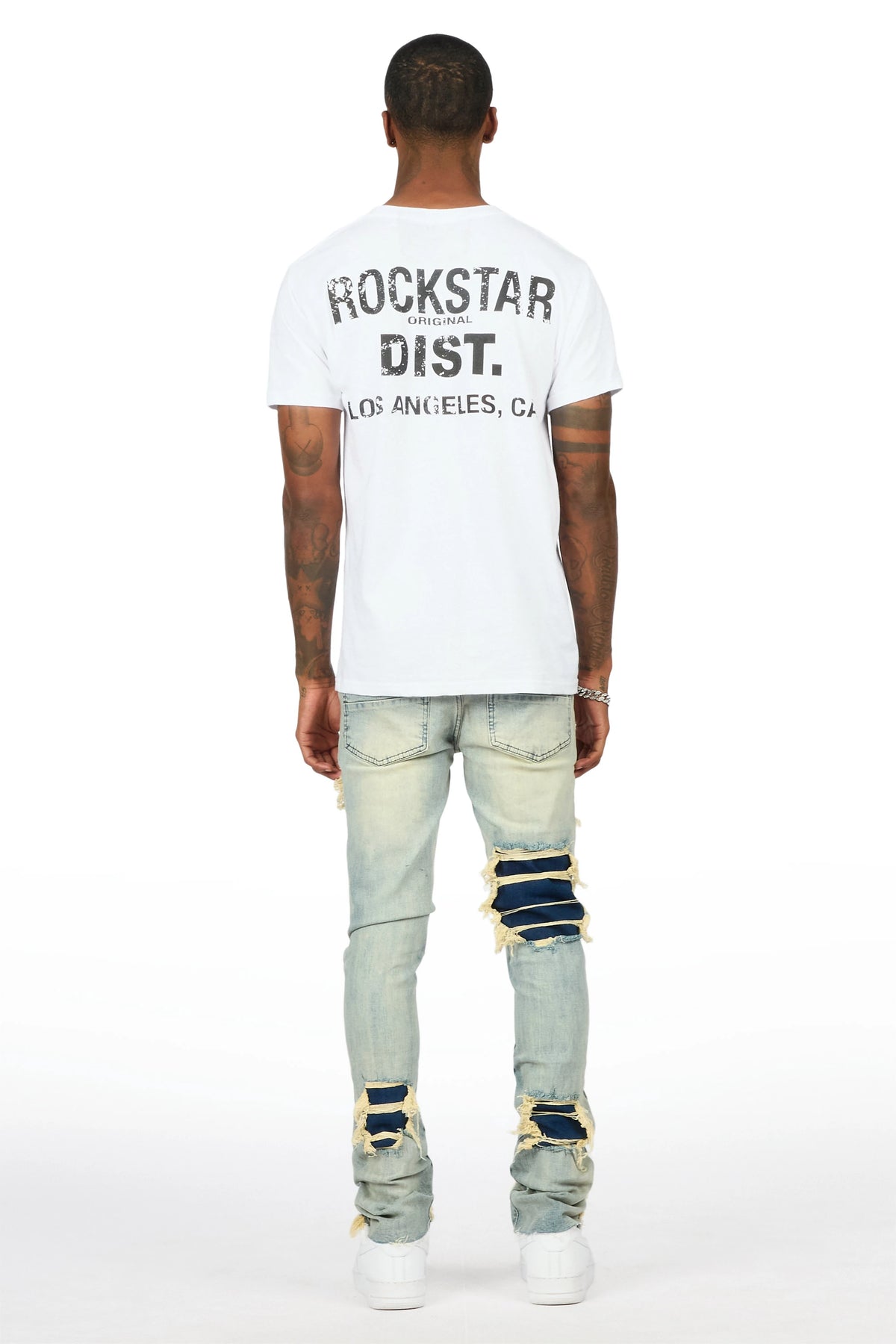 Fateh Light Blue Stacked Flare Jean