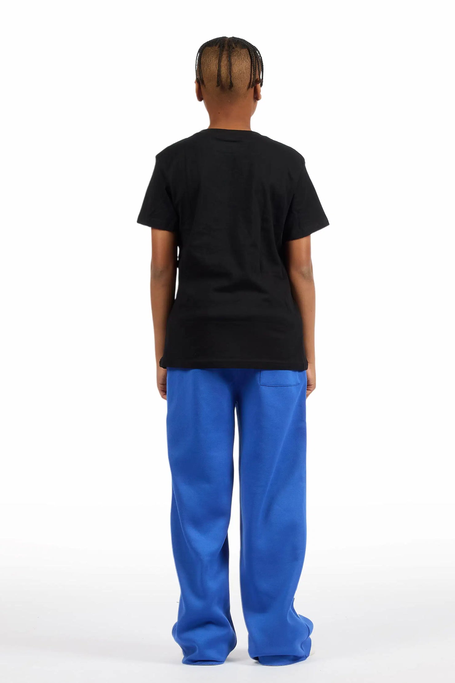 Boys Lenayh Royal Blue Baggy Track Pant
