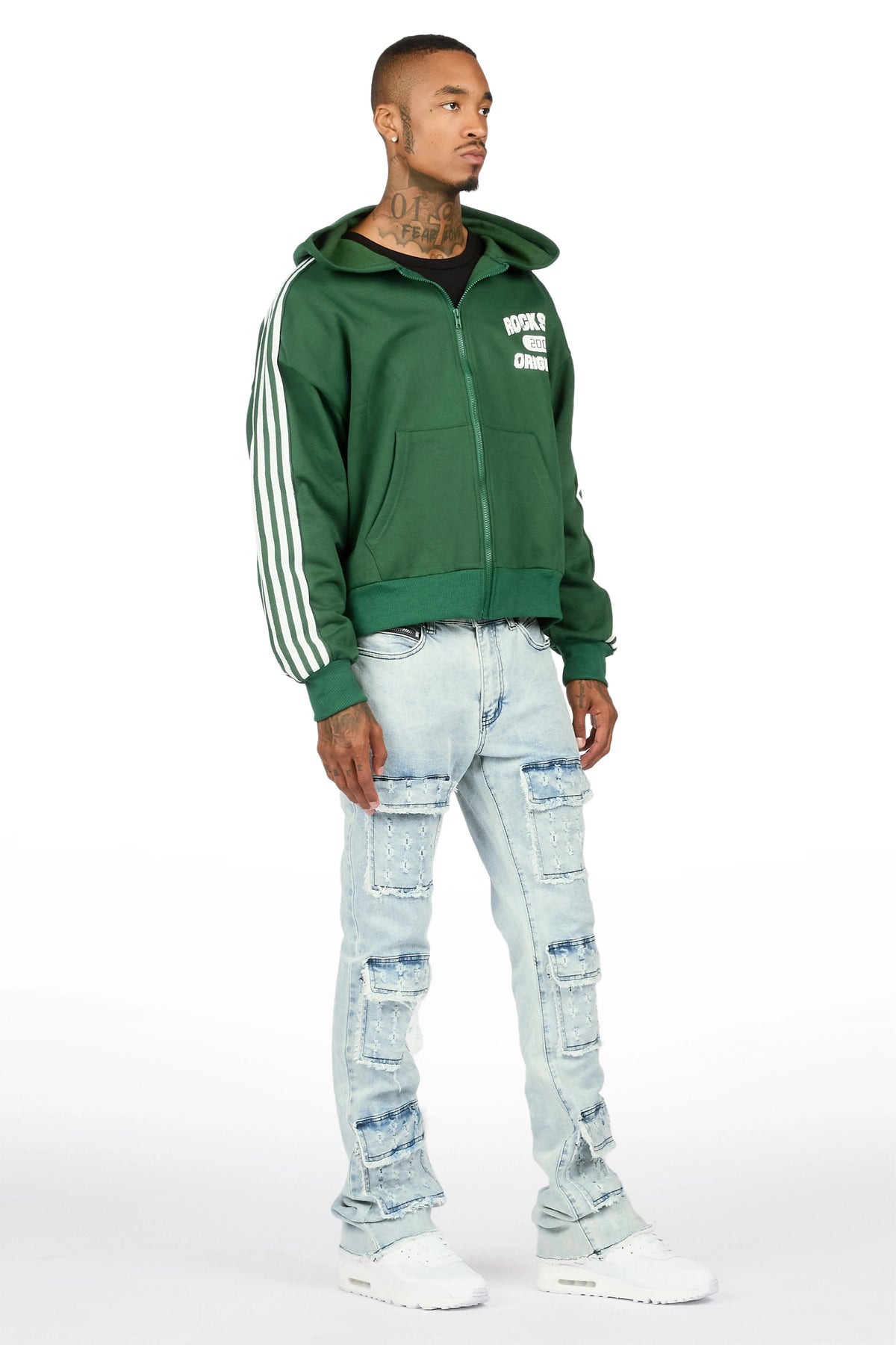 Dezso Light Blue Stacked Flare Jean