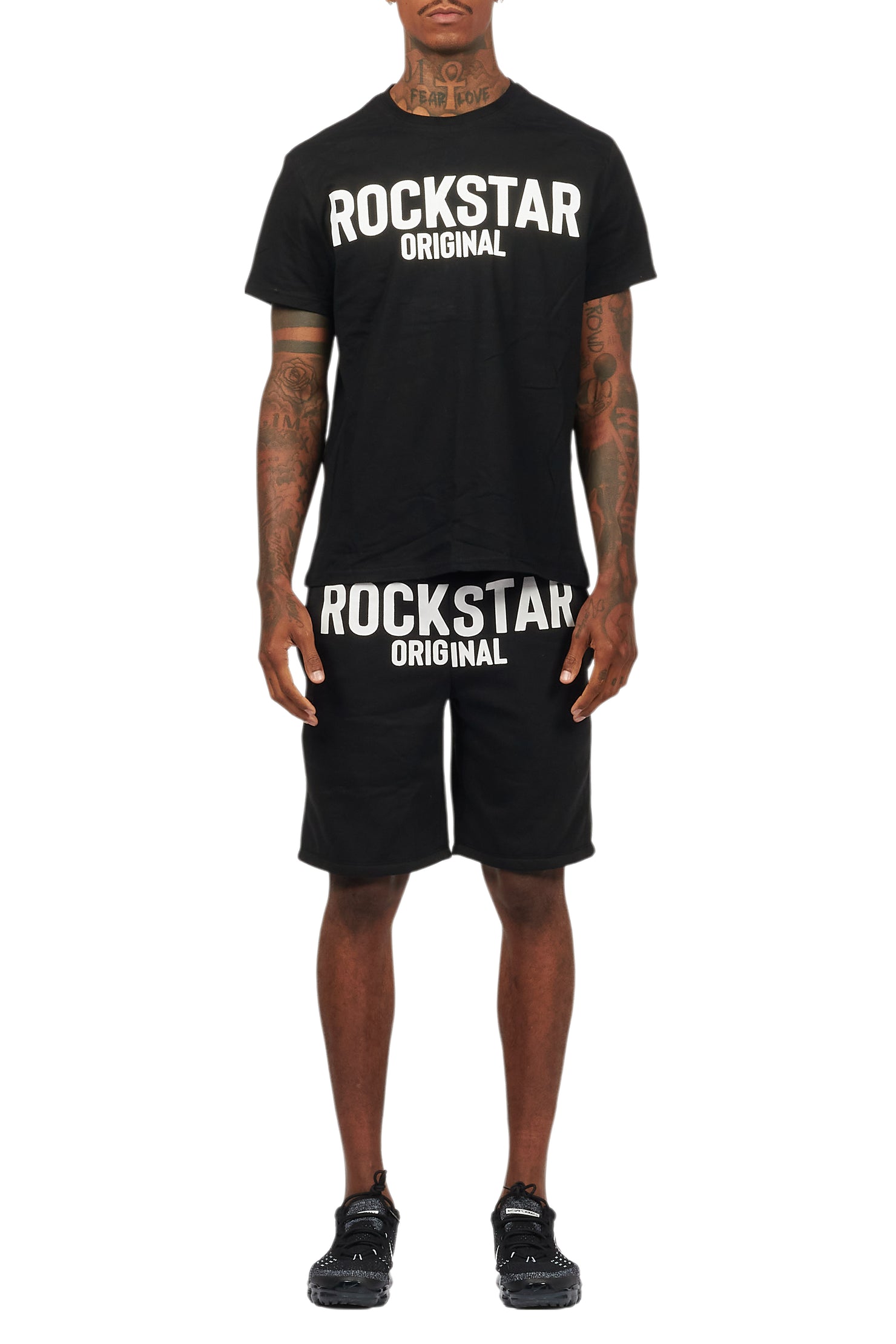 Sana Black/White T-Shirt Short Set